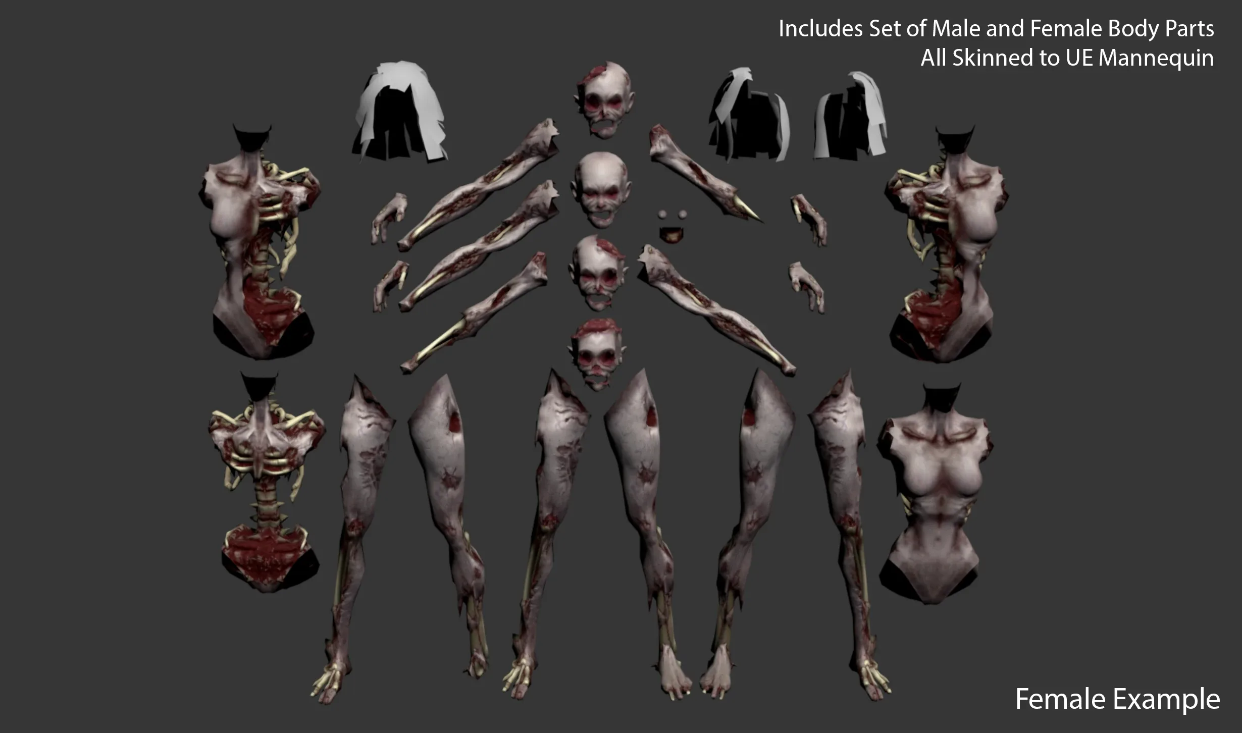 Zombies Savaged Horde - Low Poly - PBR - Extreme Decay