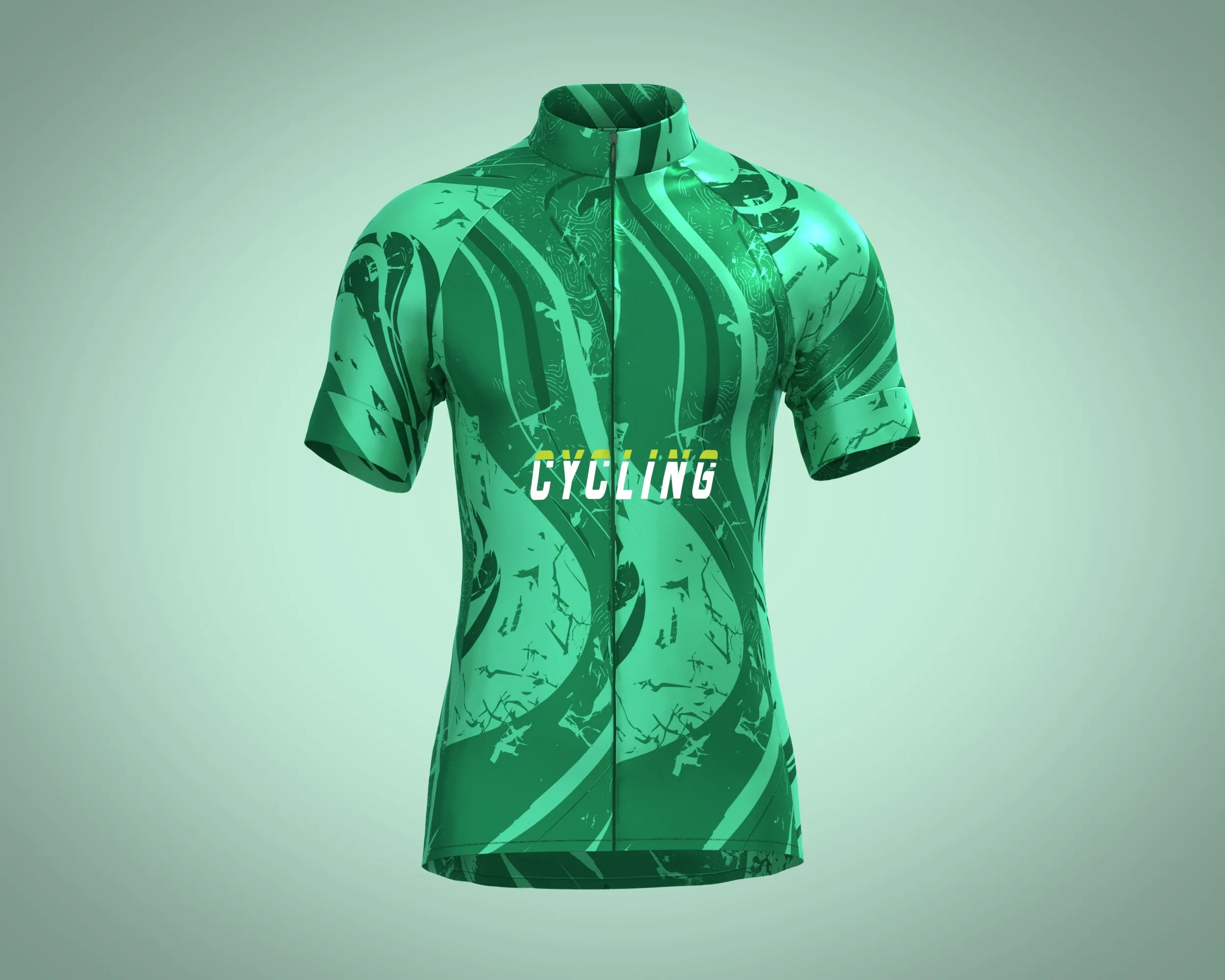 Mens Cycling Jersey - Green Printed | Marvelous / Clo3d / obj / fbx