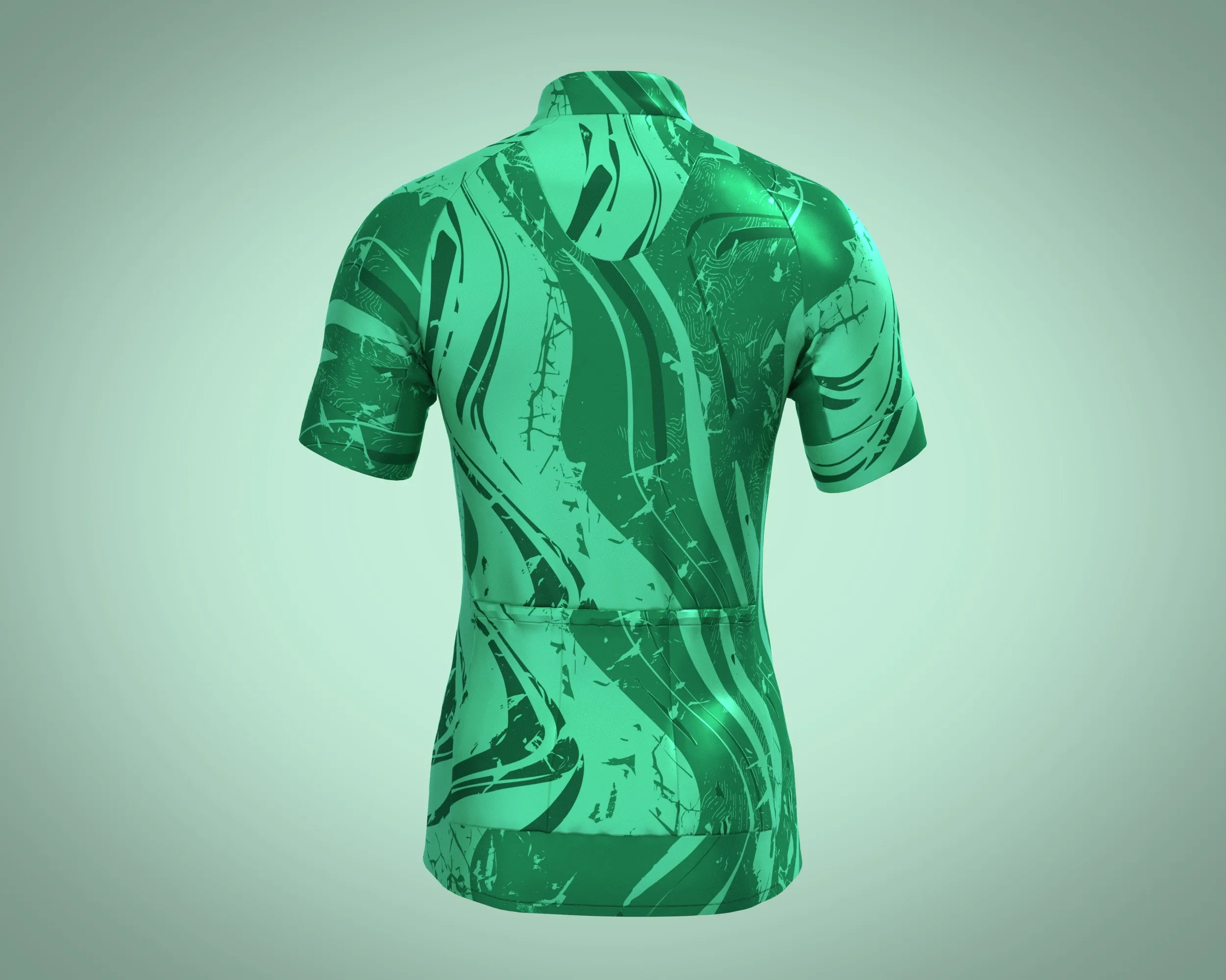 Mens Cycling Jersey - Green Printed | Marvelous / Clo3d / obj / fbx