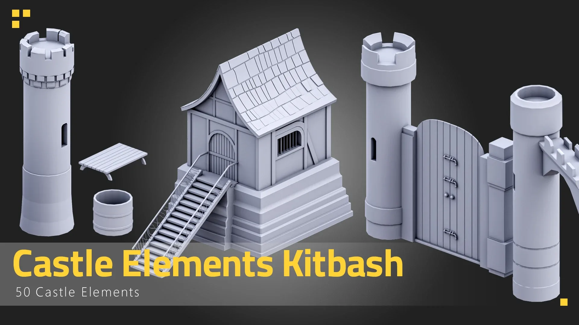 50 Castle Elements Kitbash