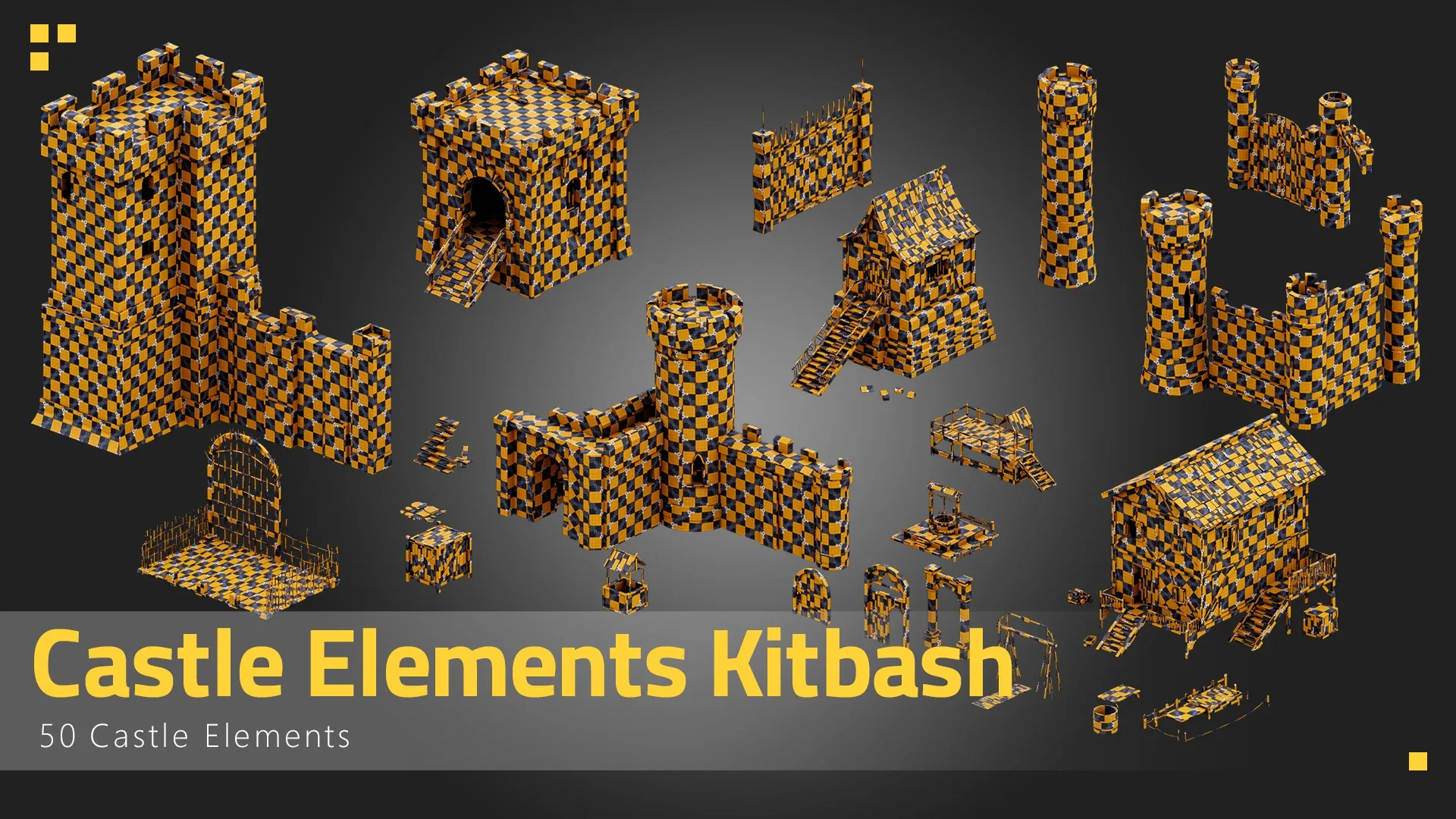 50 Castle Elements Kitbash