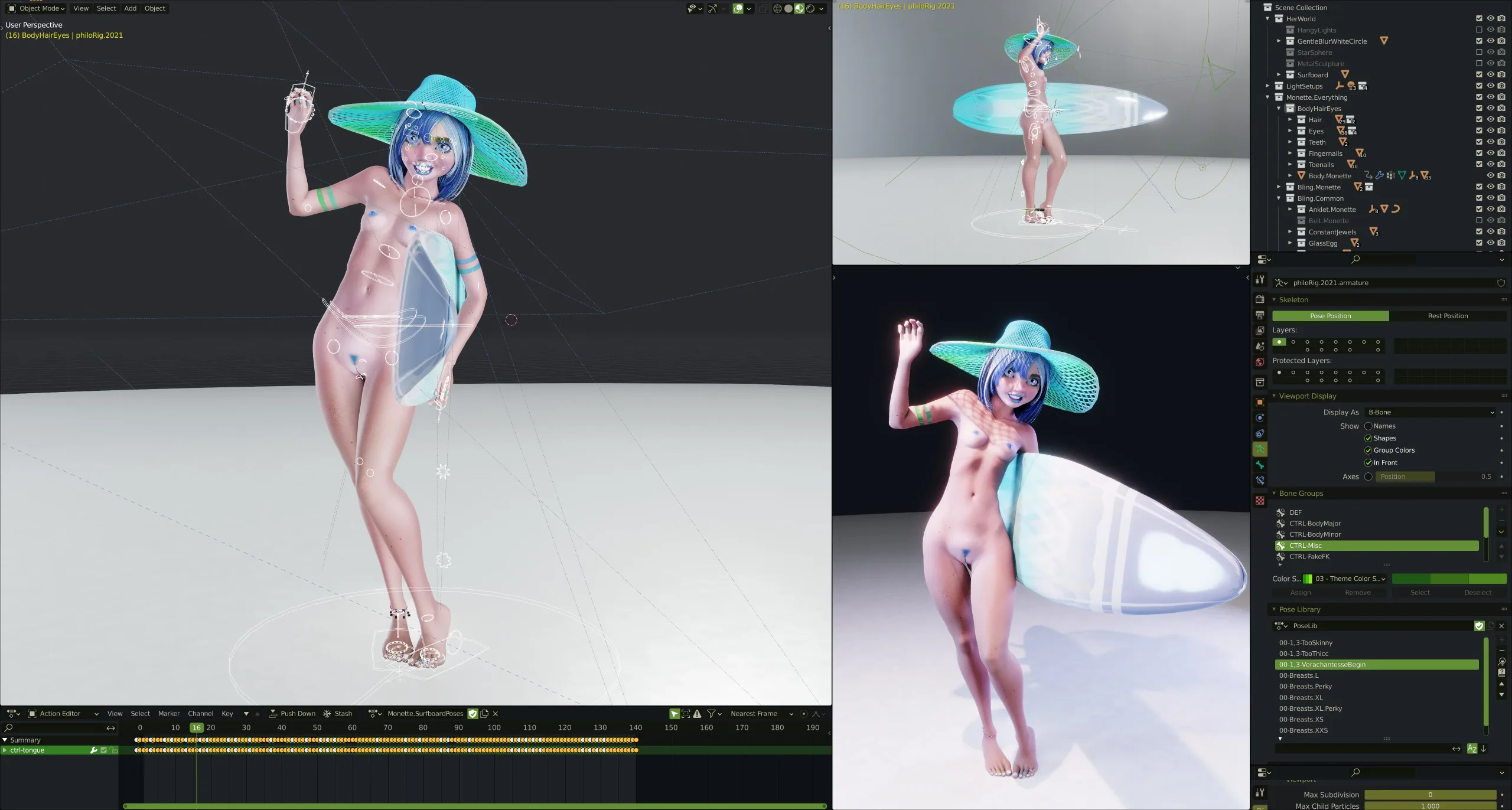 Rigging Nude Females in Blender - Tutorial Megapack