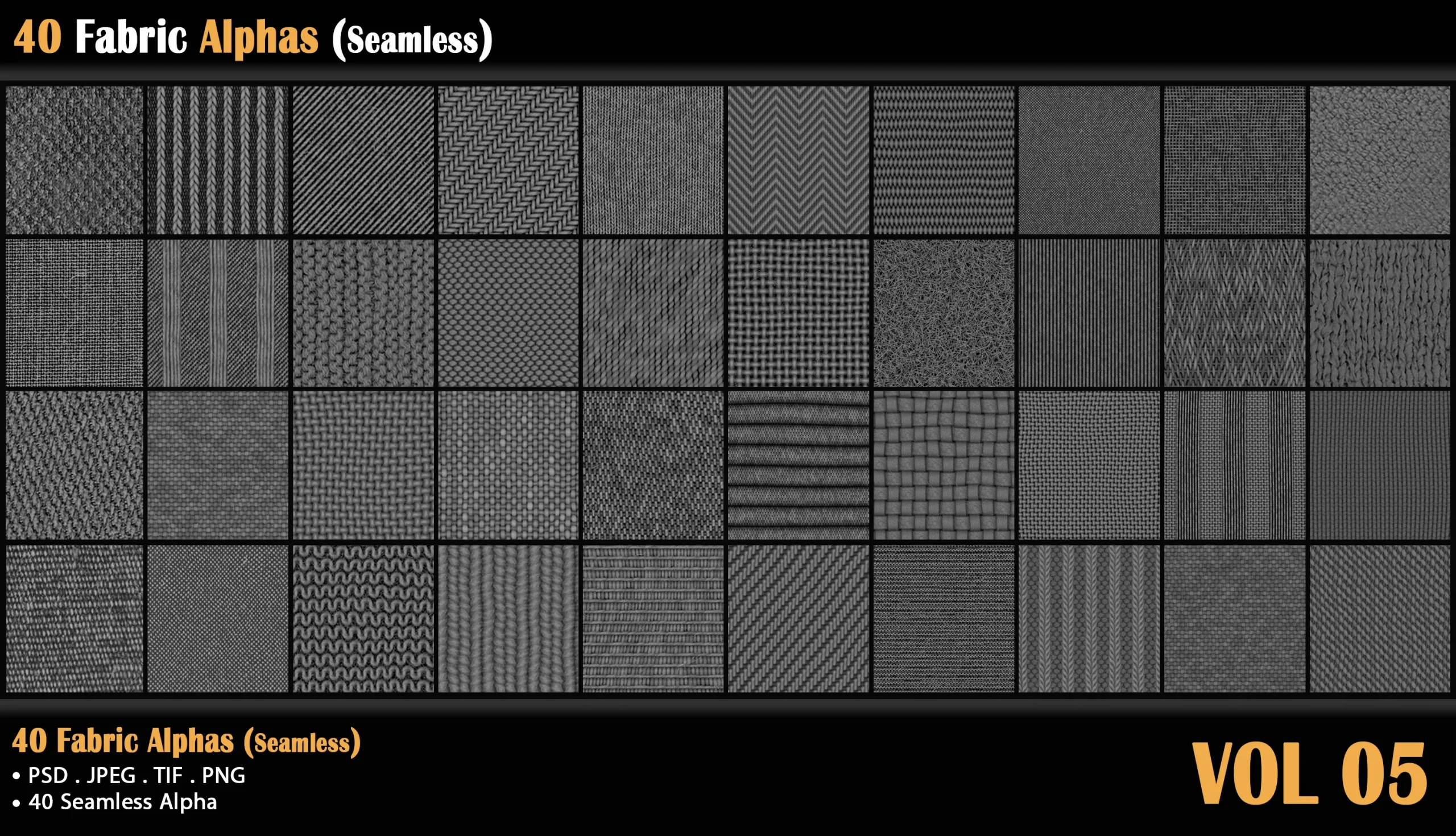 40 Fabric Alphas (seamless) - VOL 05