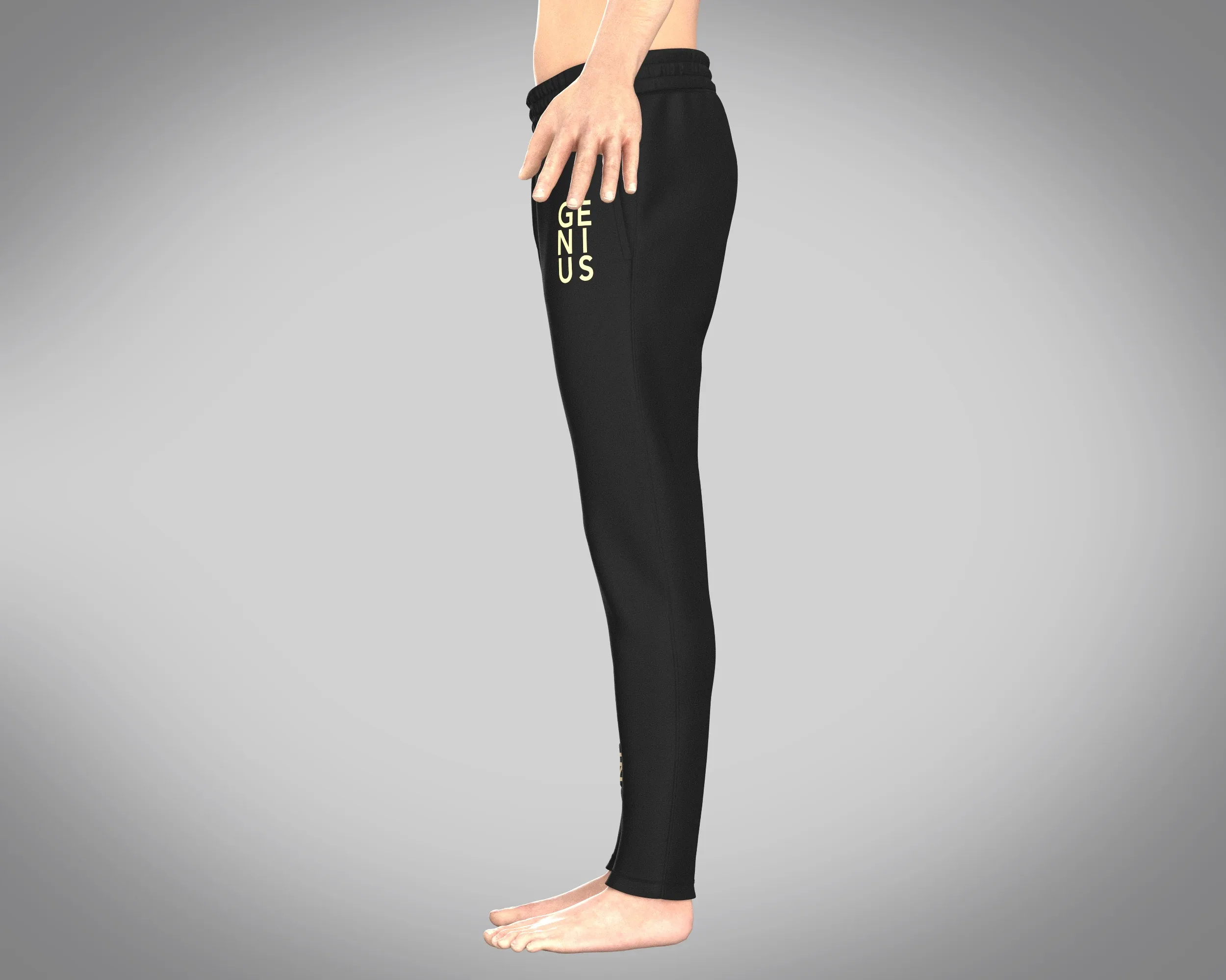 Mens Black And Gold Pant | Marvelous / Clo3d / obj / fbx