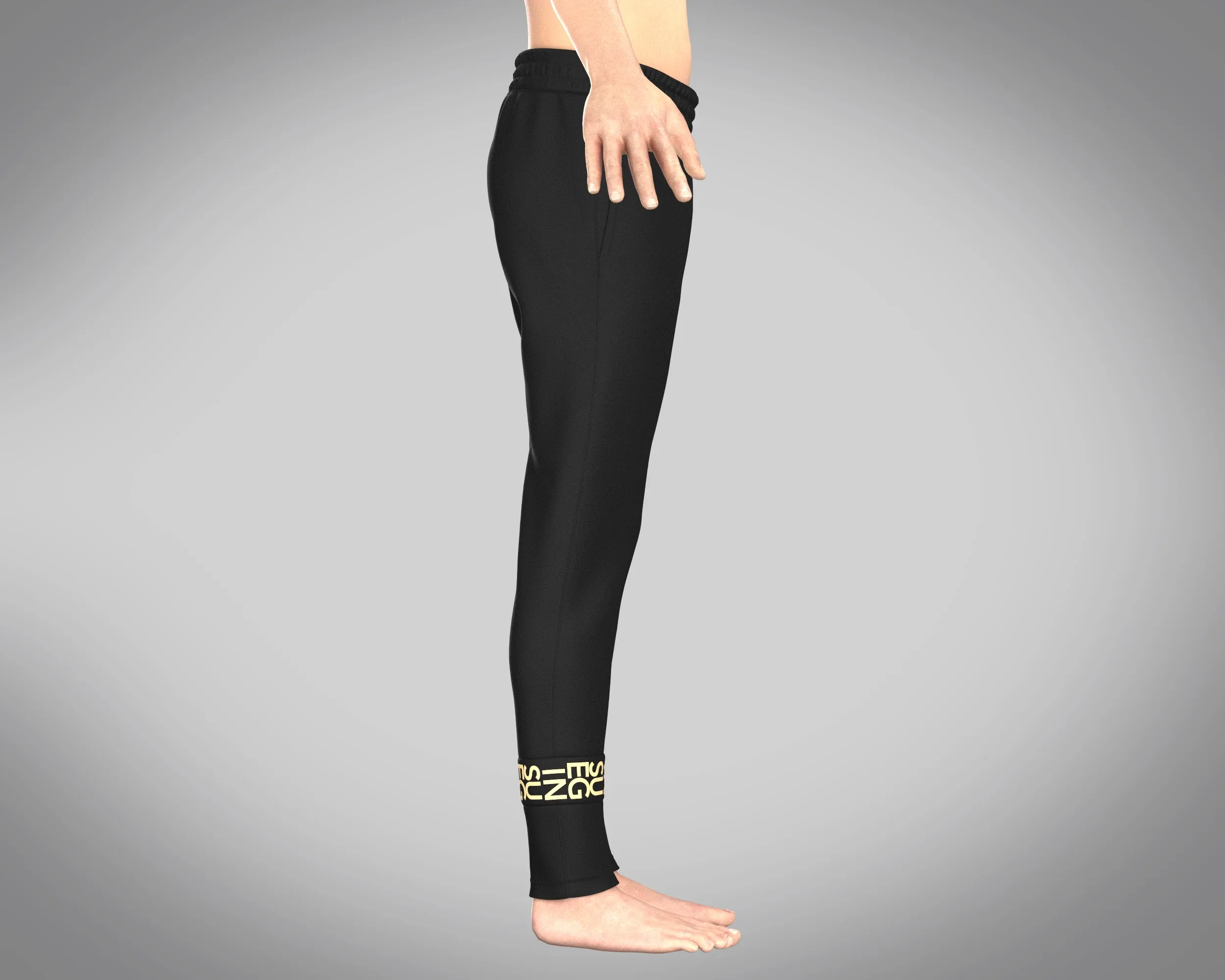 Mens Black And Gold Pant | Marvelous / Clo3d / obj / fbx