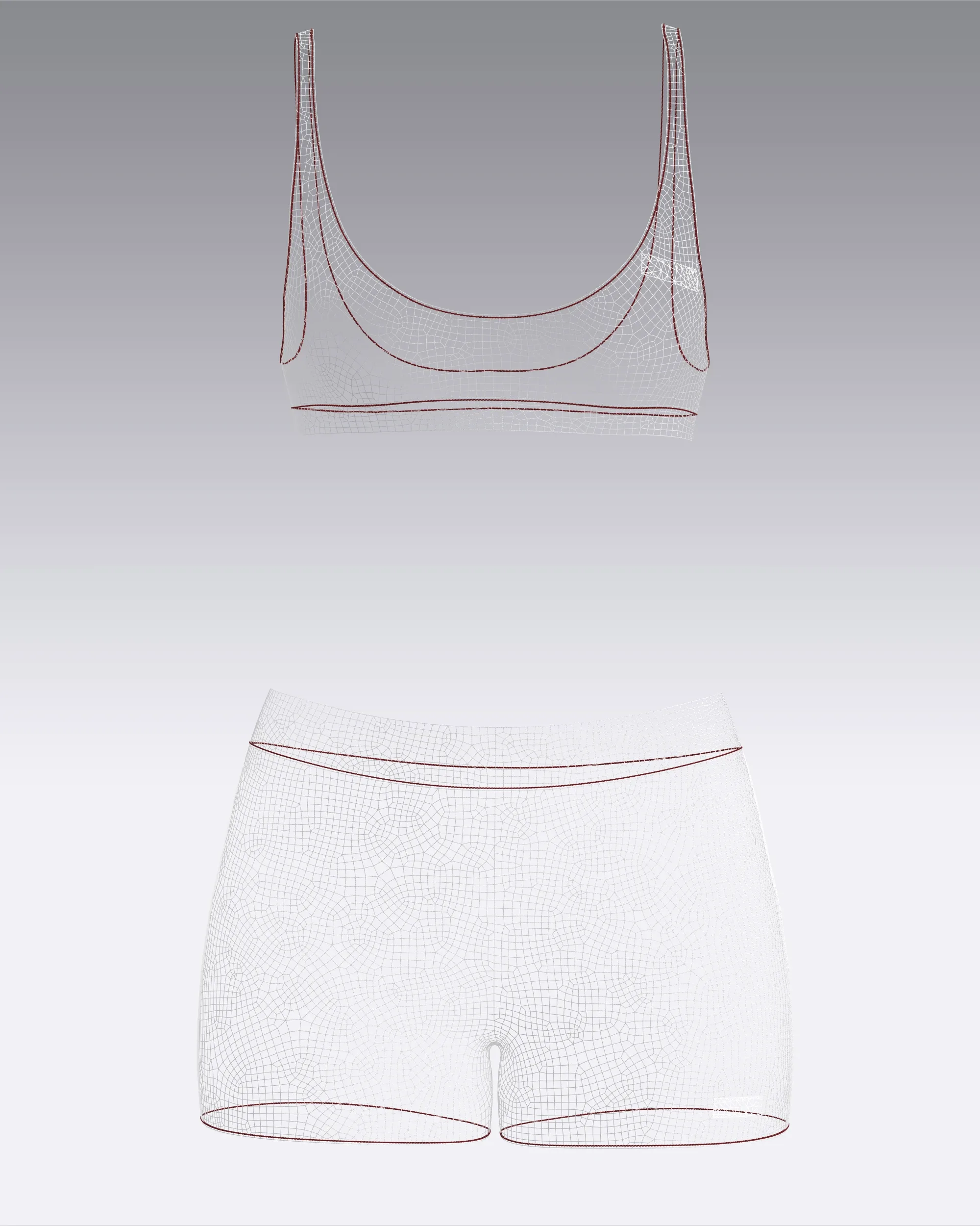 Ladies Bralette With Shorts | Marvelous / Clo3d / obj / fbx