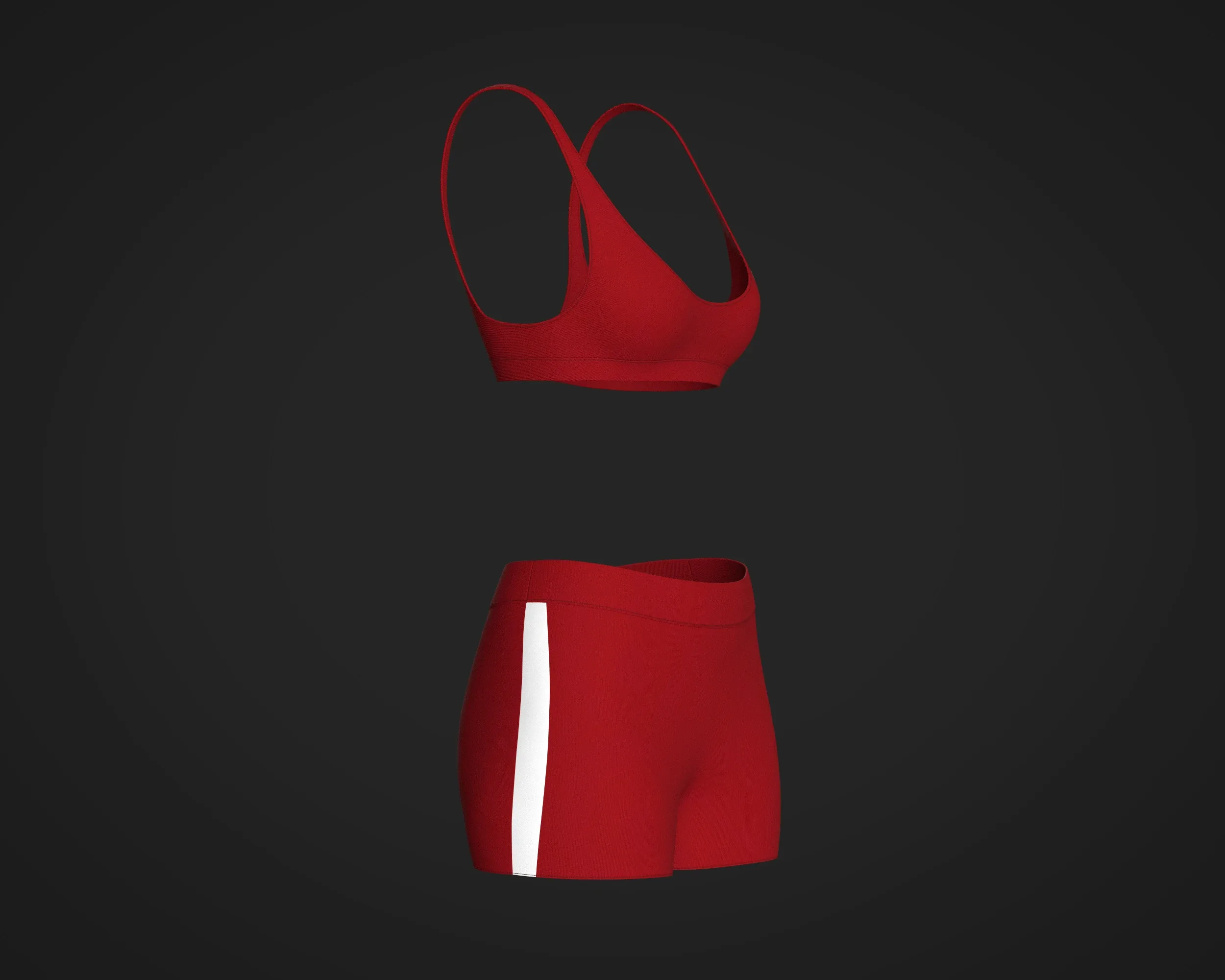 Ladies Bralette With Shorts | Marvelous / Clo3d / obj / fbx