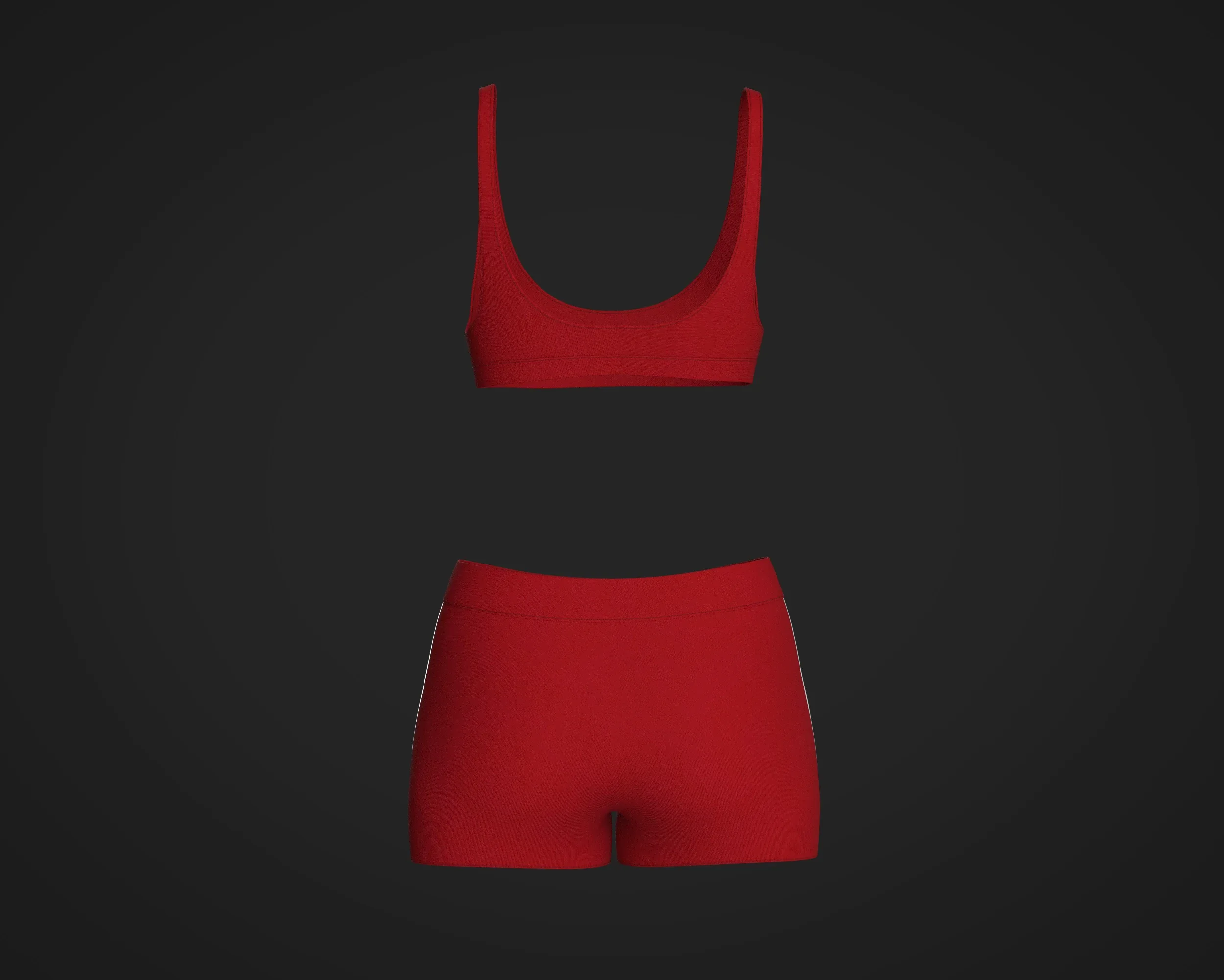 Ladies Bralette With Shorts | Marvelous / Clo3d / obj / fbx