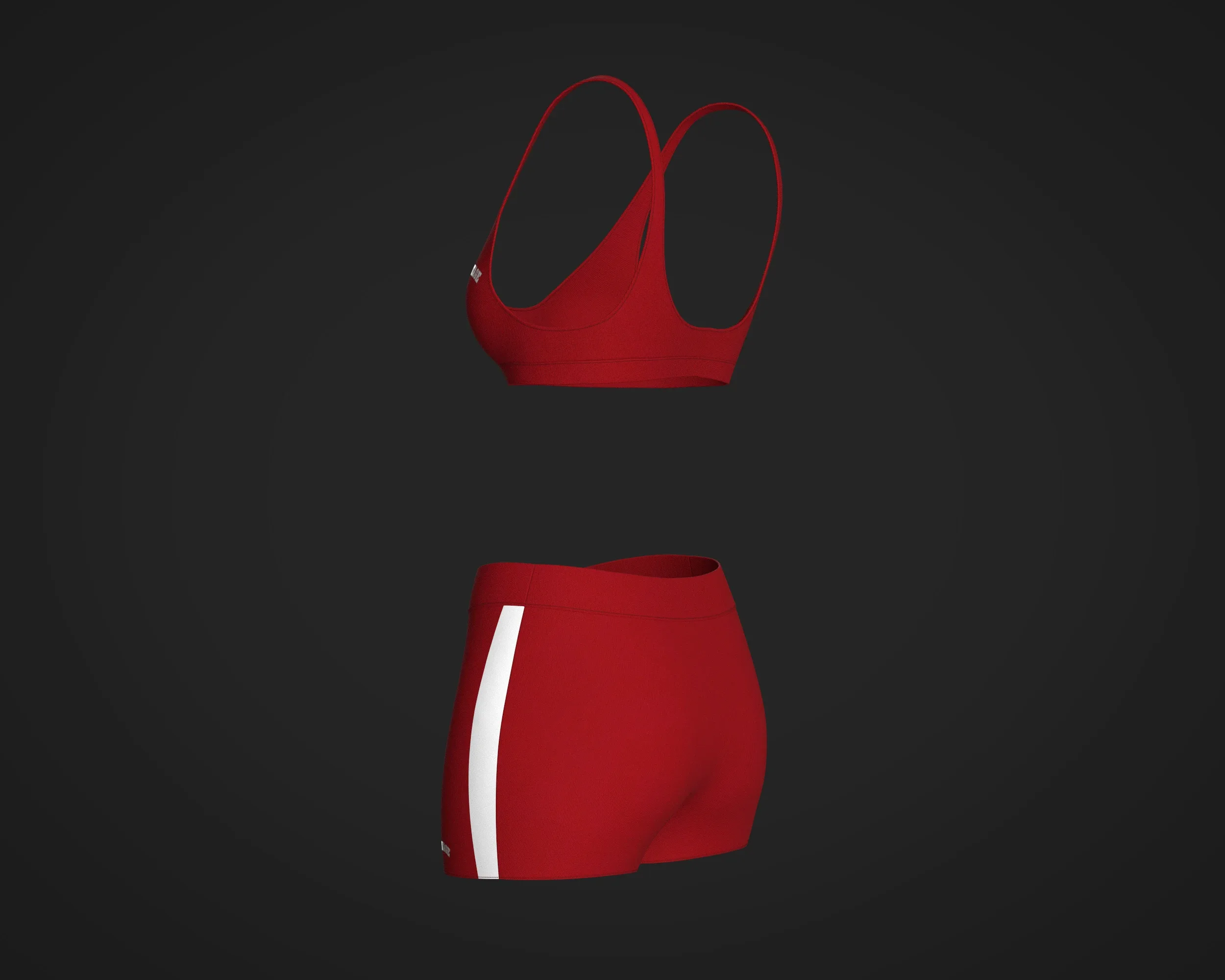 Ladies Bralette With Shorts | Marvelous / Clo3d / obj / fbx