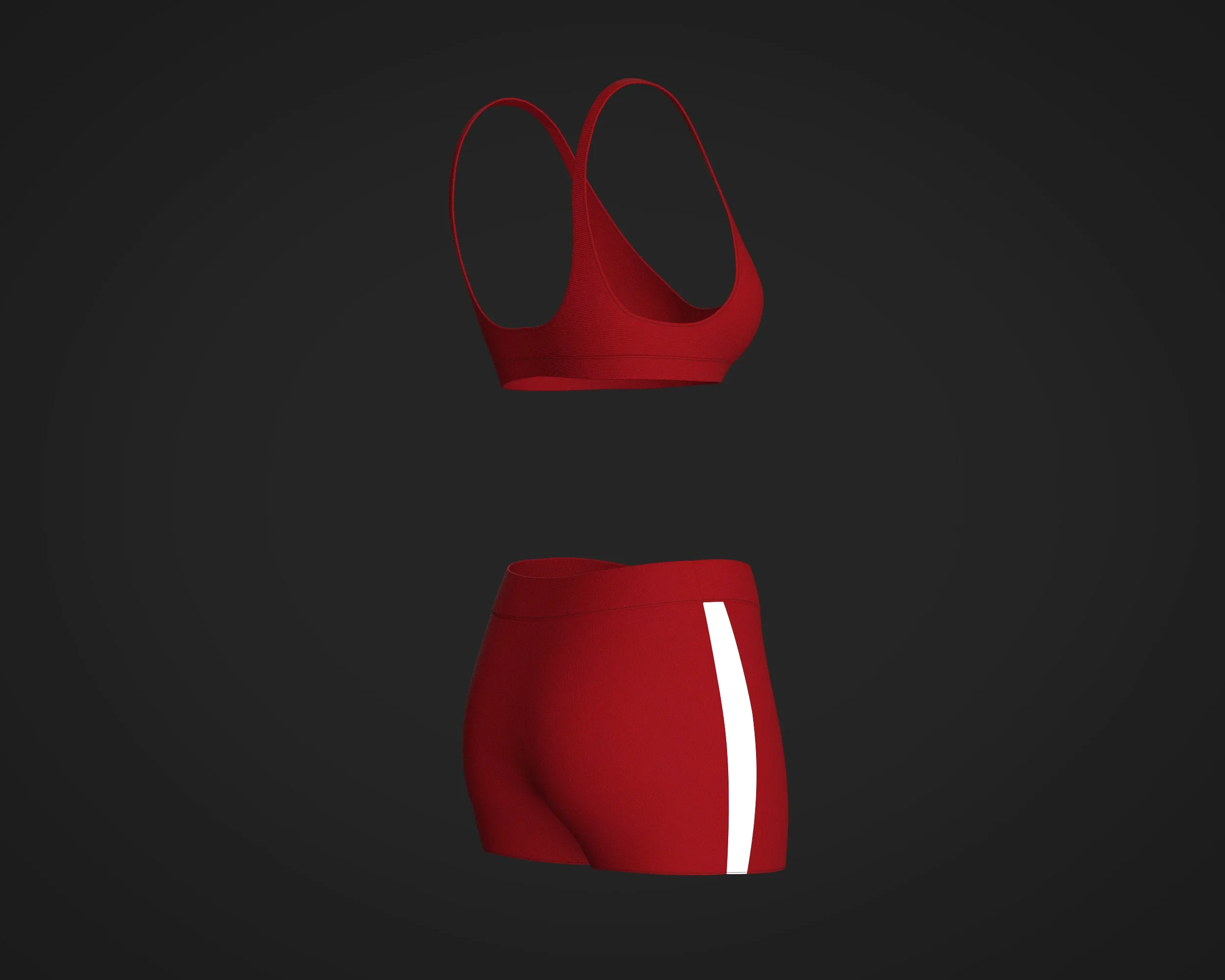 Ladies Bralette With Shorts | Marvelous / Clo3d / obj / fbx