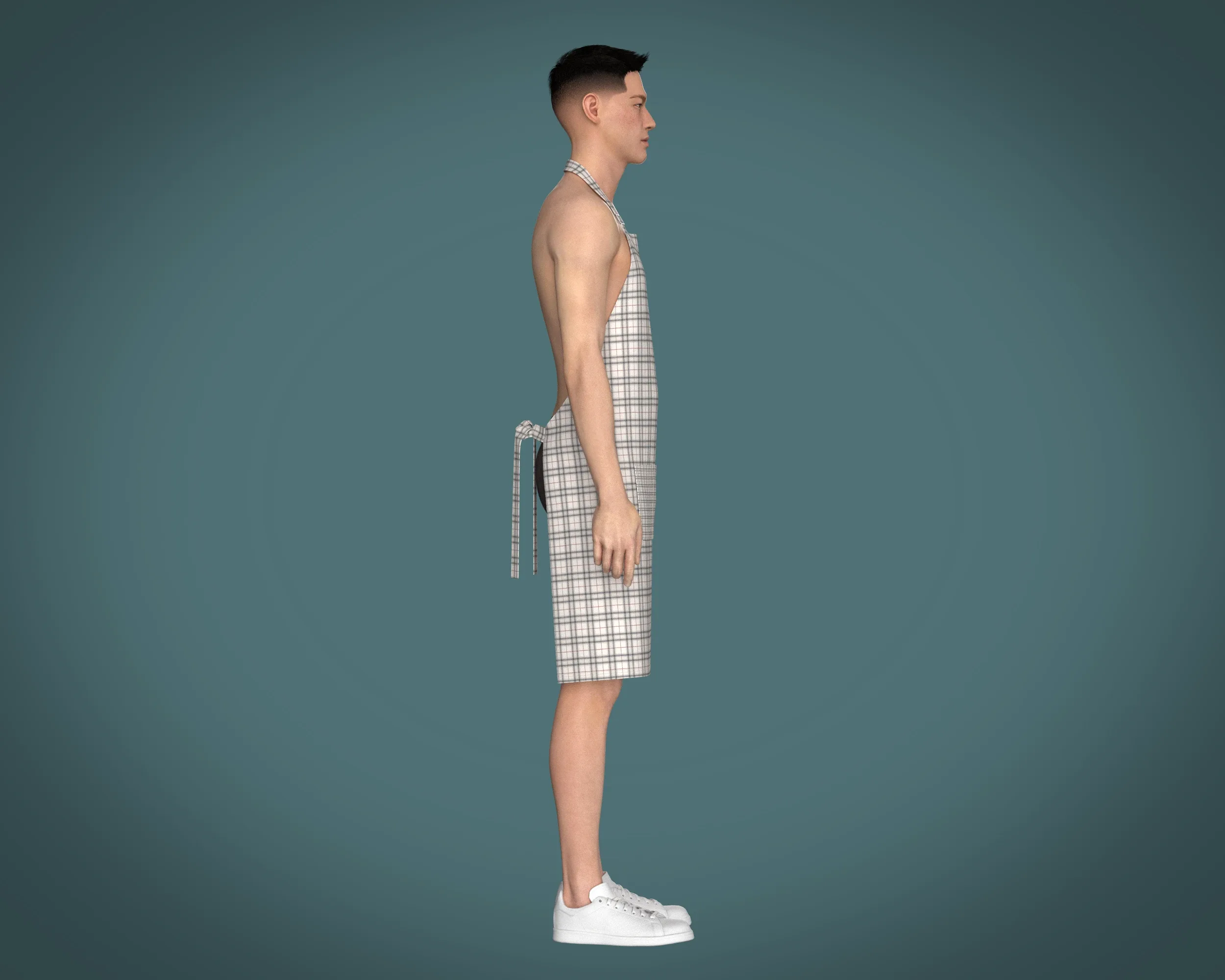 Apron - Checked V2 | Marvelous / Clo3d / obj / fbx