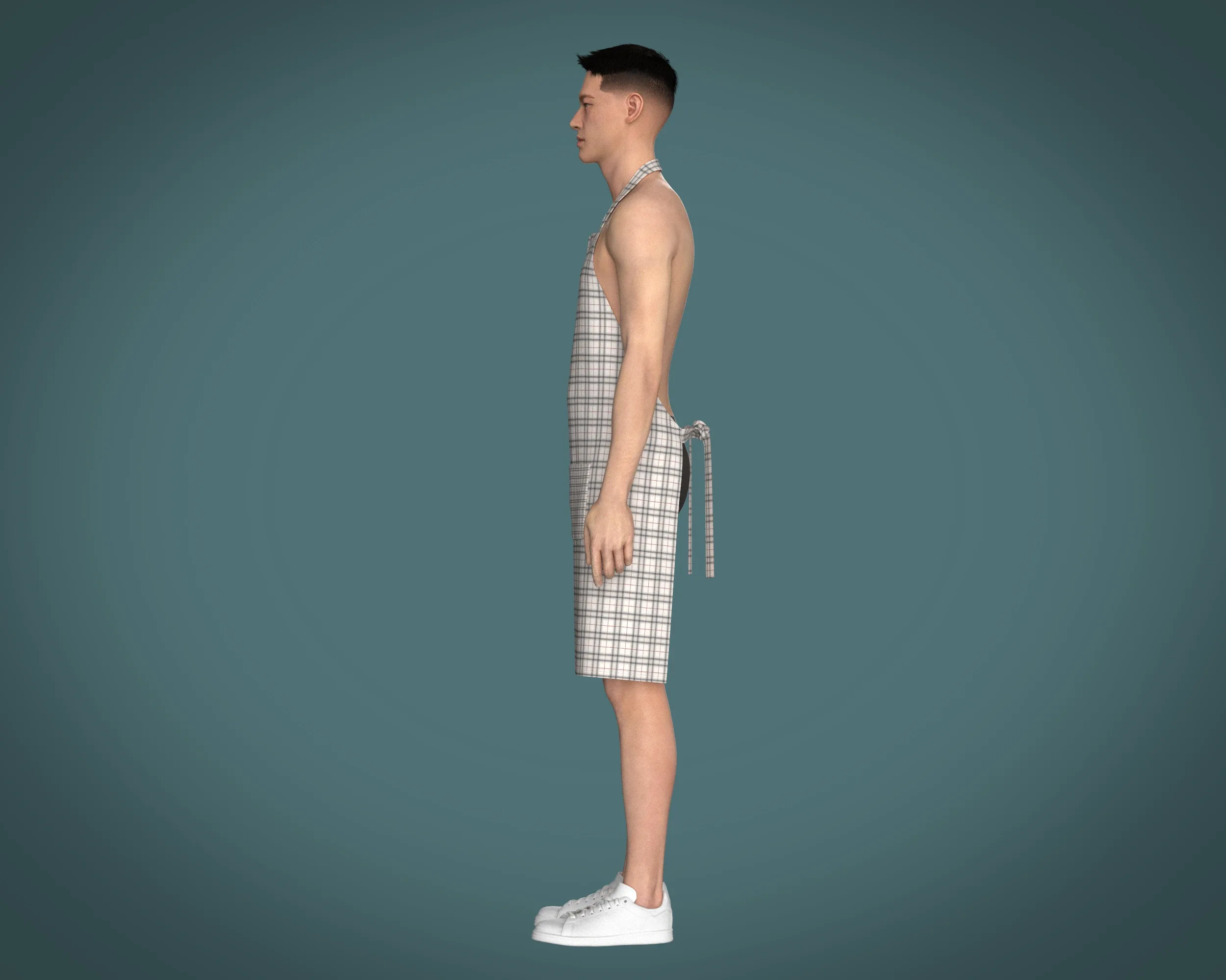 Apron - Checked V2 | Marvelous / Clo3d / obj / fbx