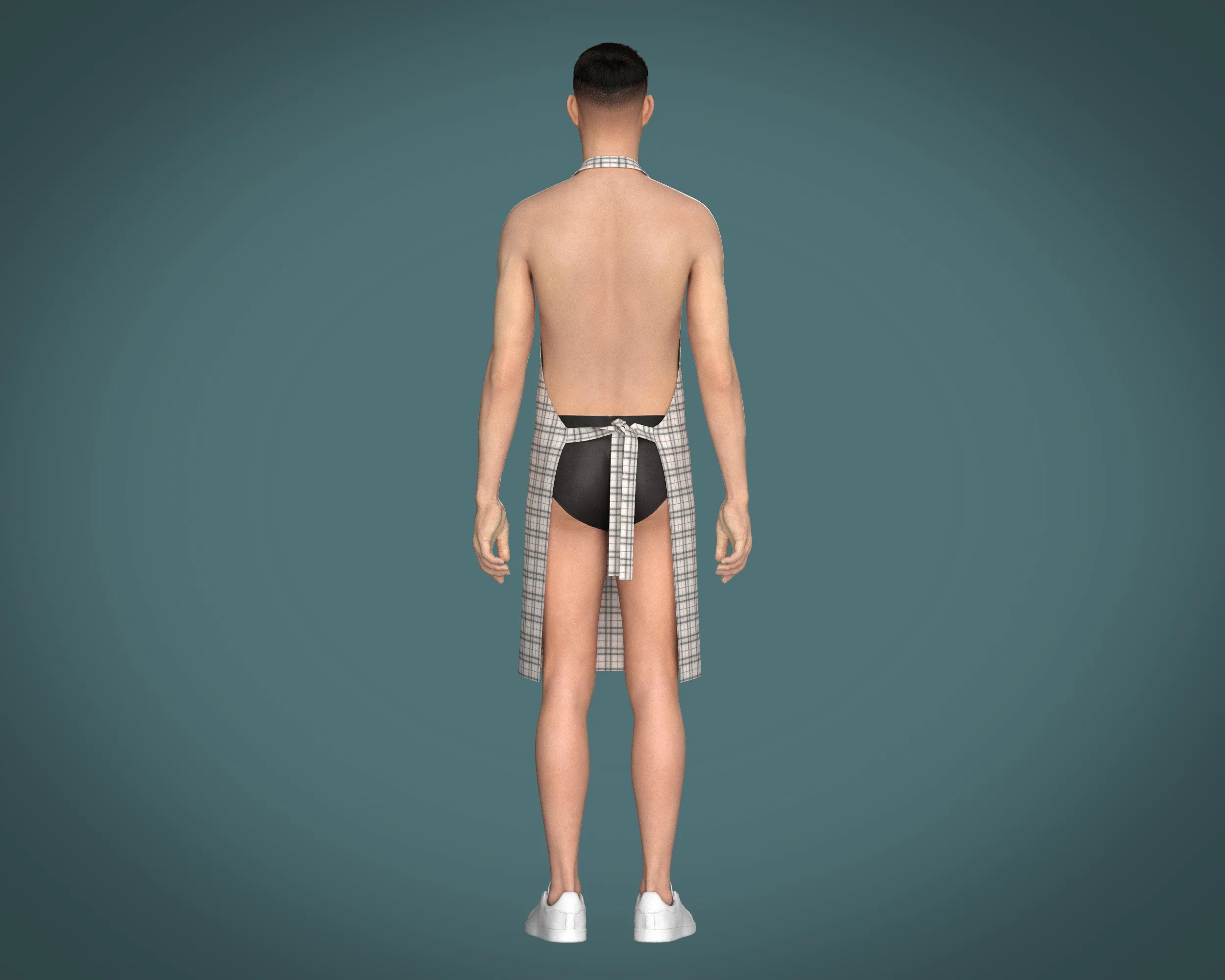 Apron - Checked V2 | Marvelous / Clo3d / obj / fbx