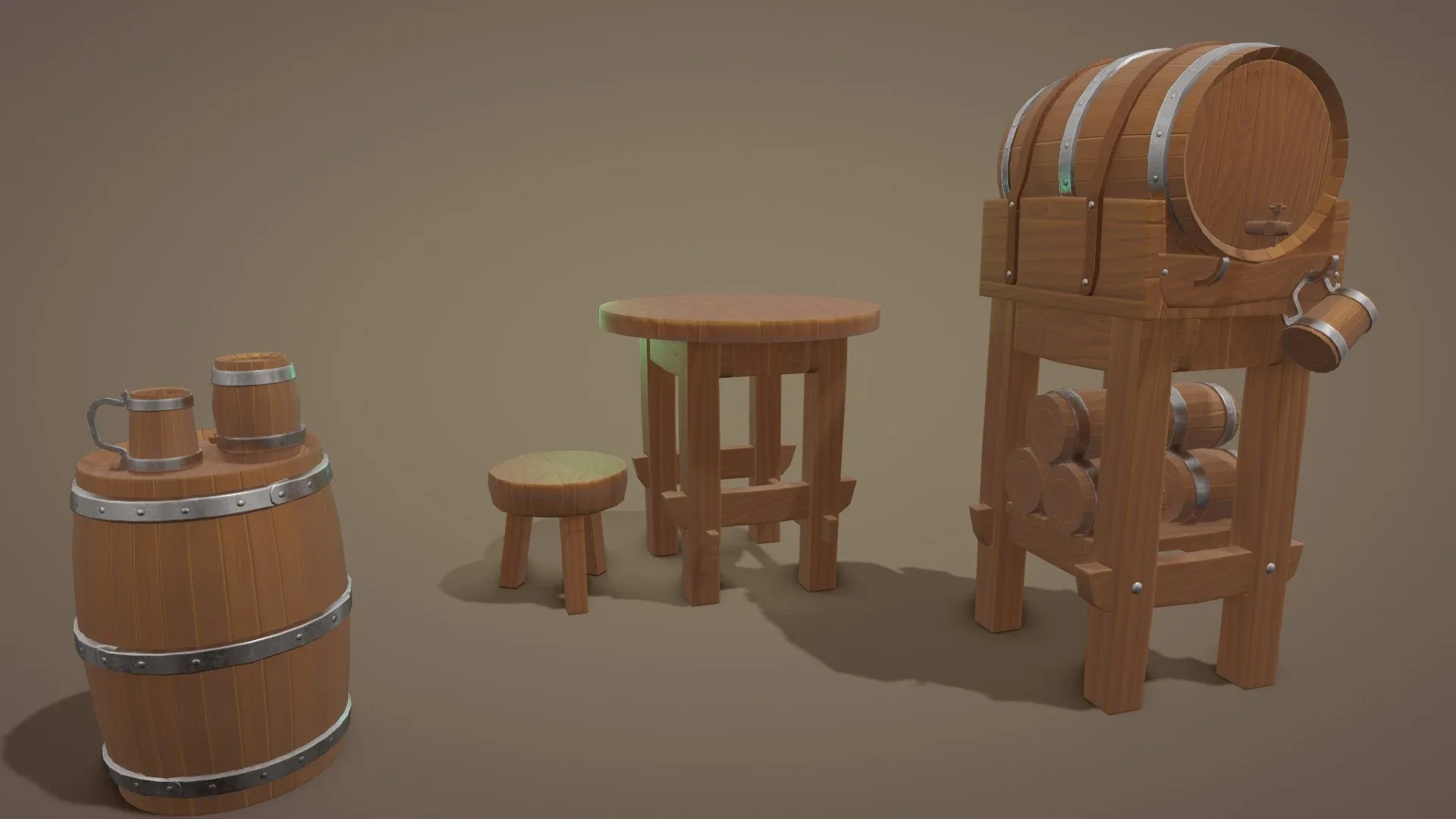 Tavern barrel set