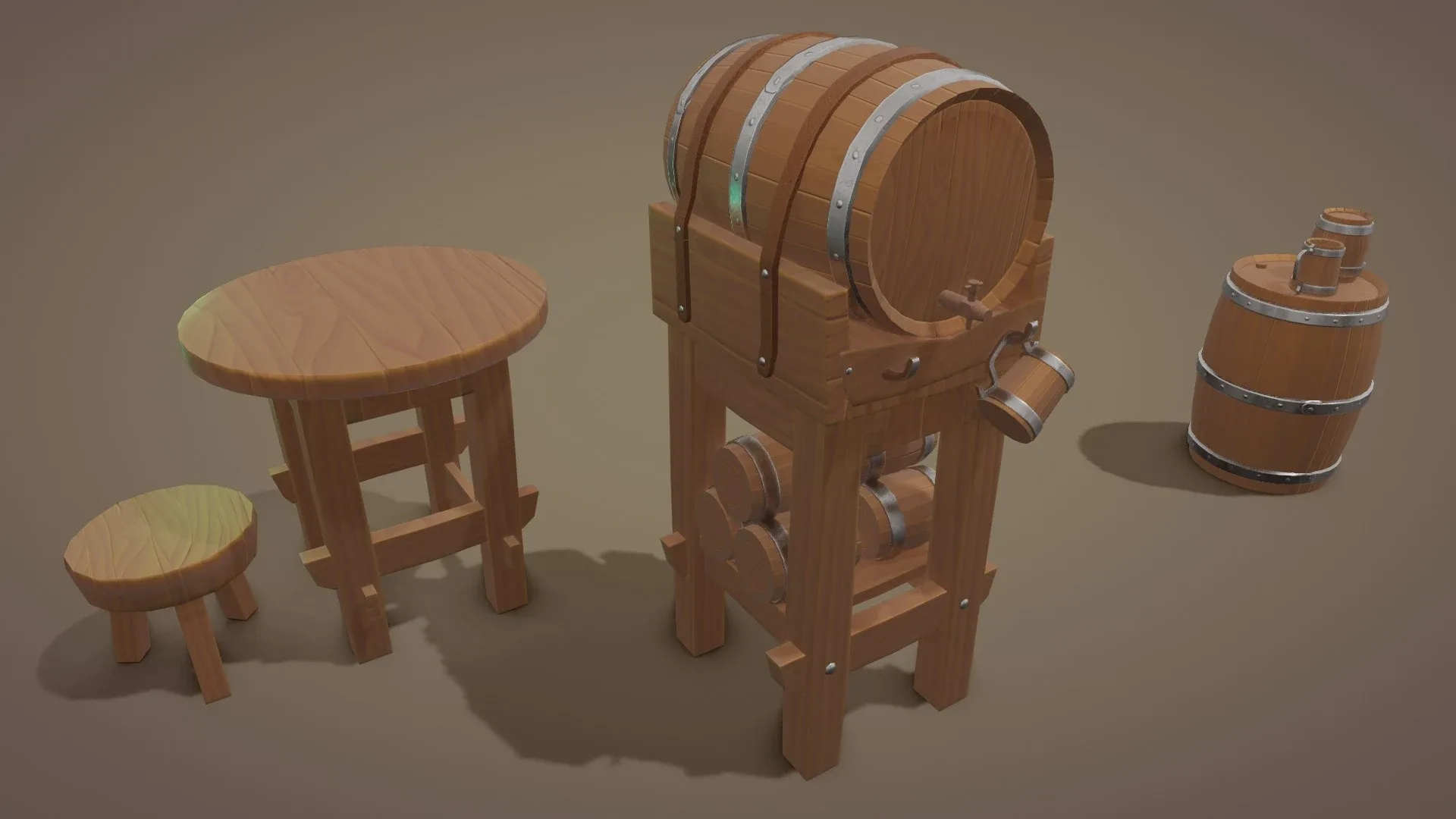 Tavern barrel set