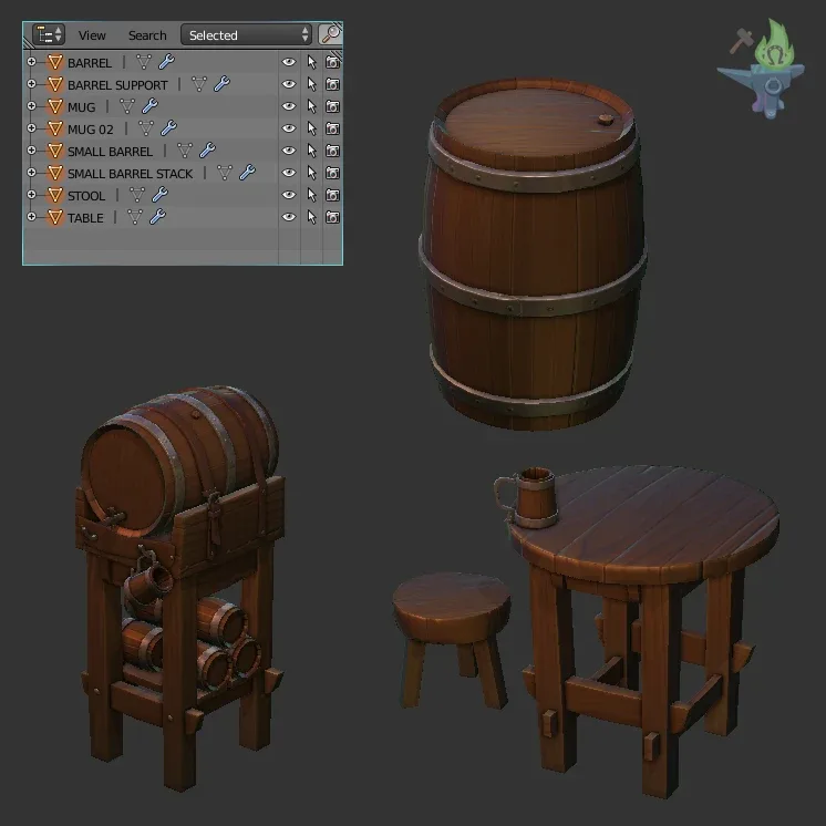 Tavern barrel set