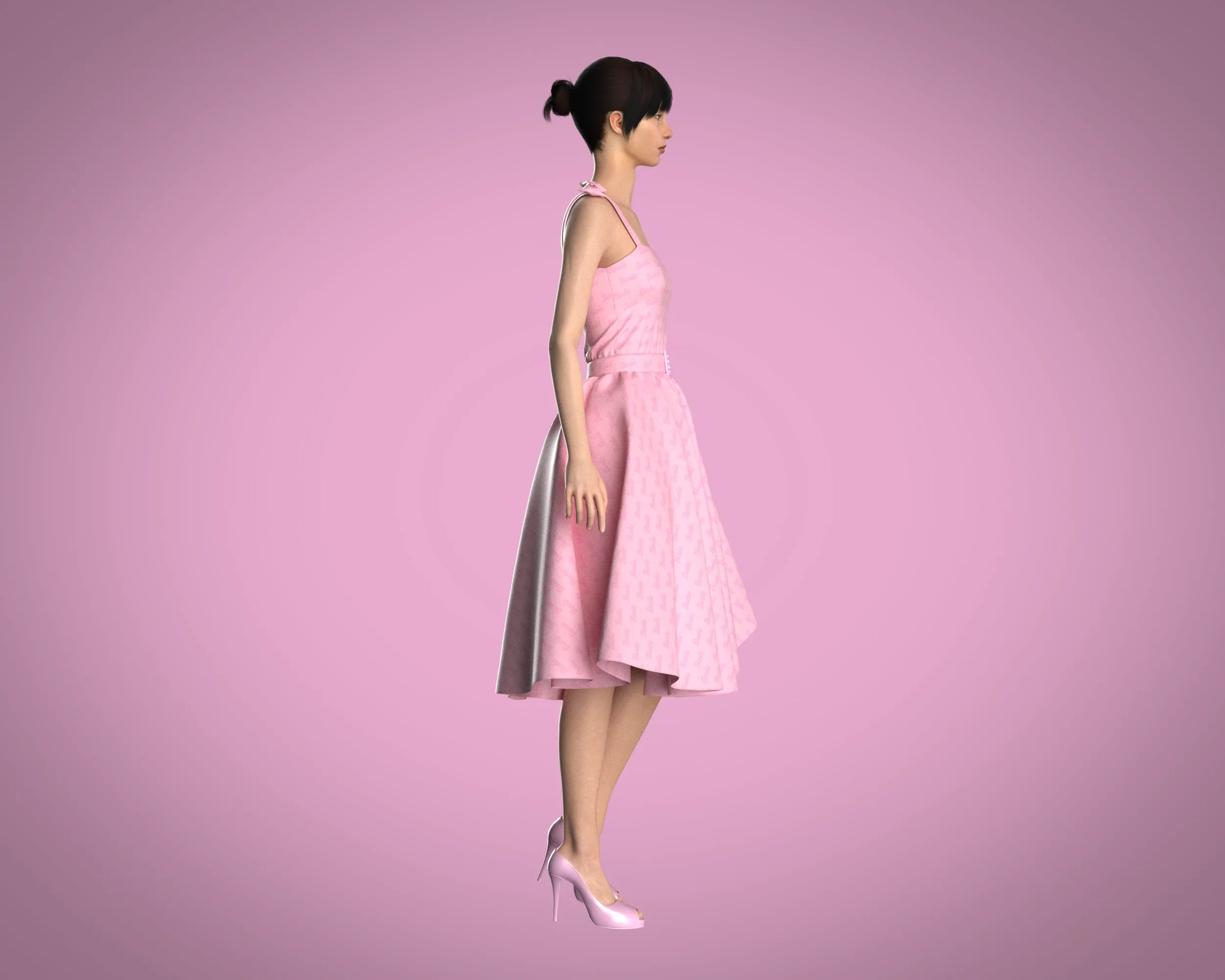 Barbie Dress - Barbie Logo | Marvelous / Clo3d / obj / fbx