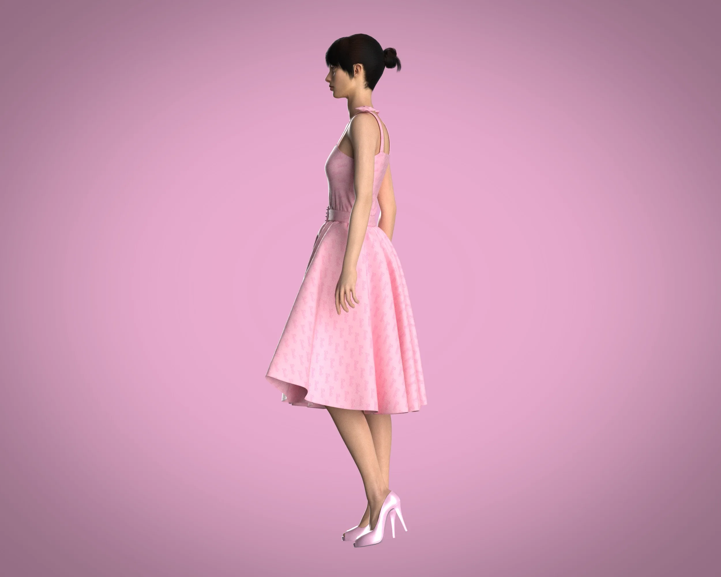 Barbie Dress - Barbie Logo | Marvelous / Clo3d / obj / fbx