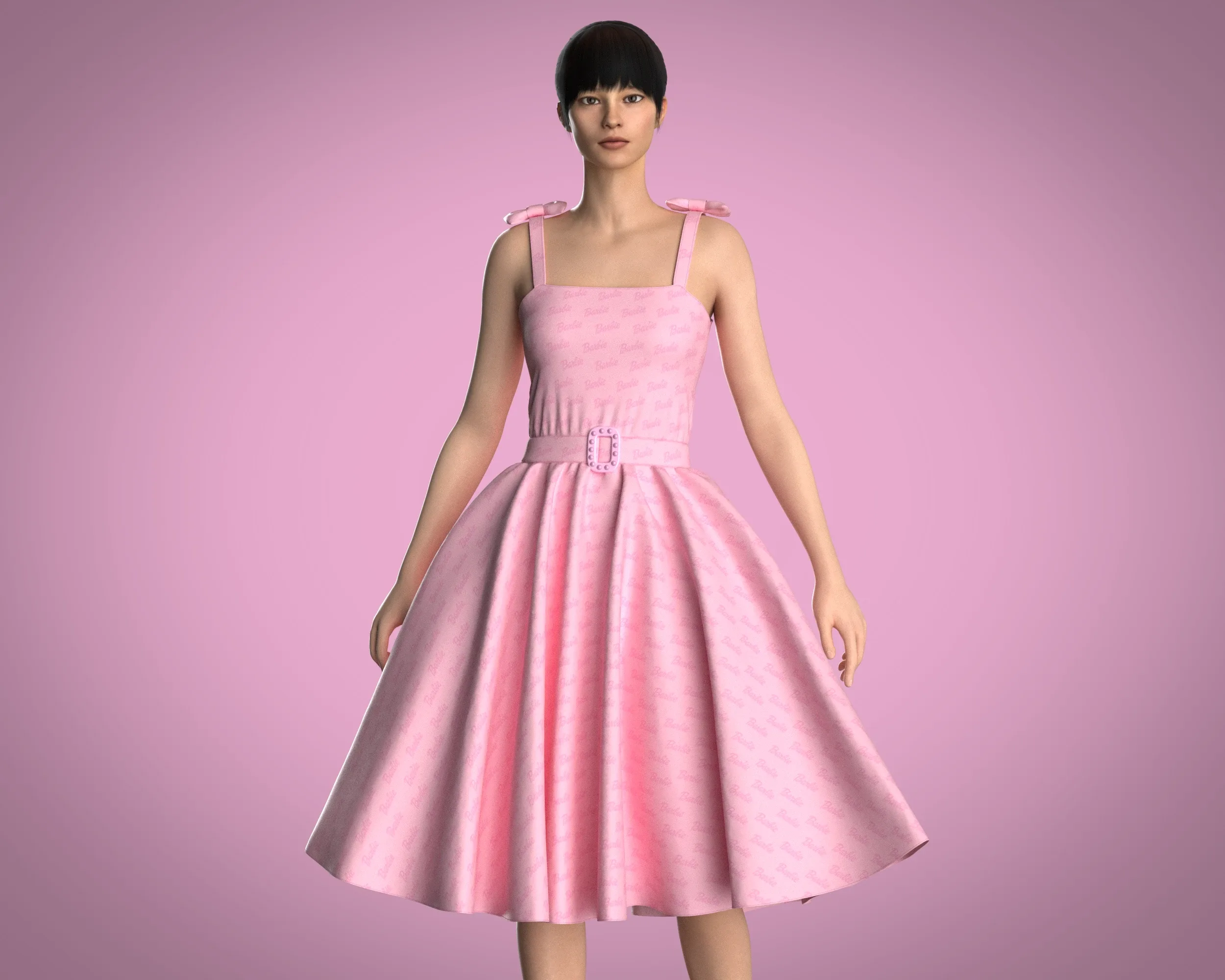 Barbie Dress - Barbie Logo | Marvelous / Clo3d / obj / fbx