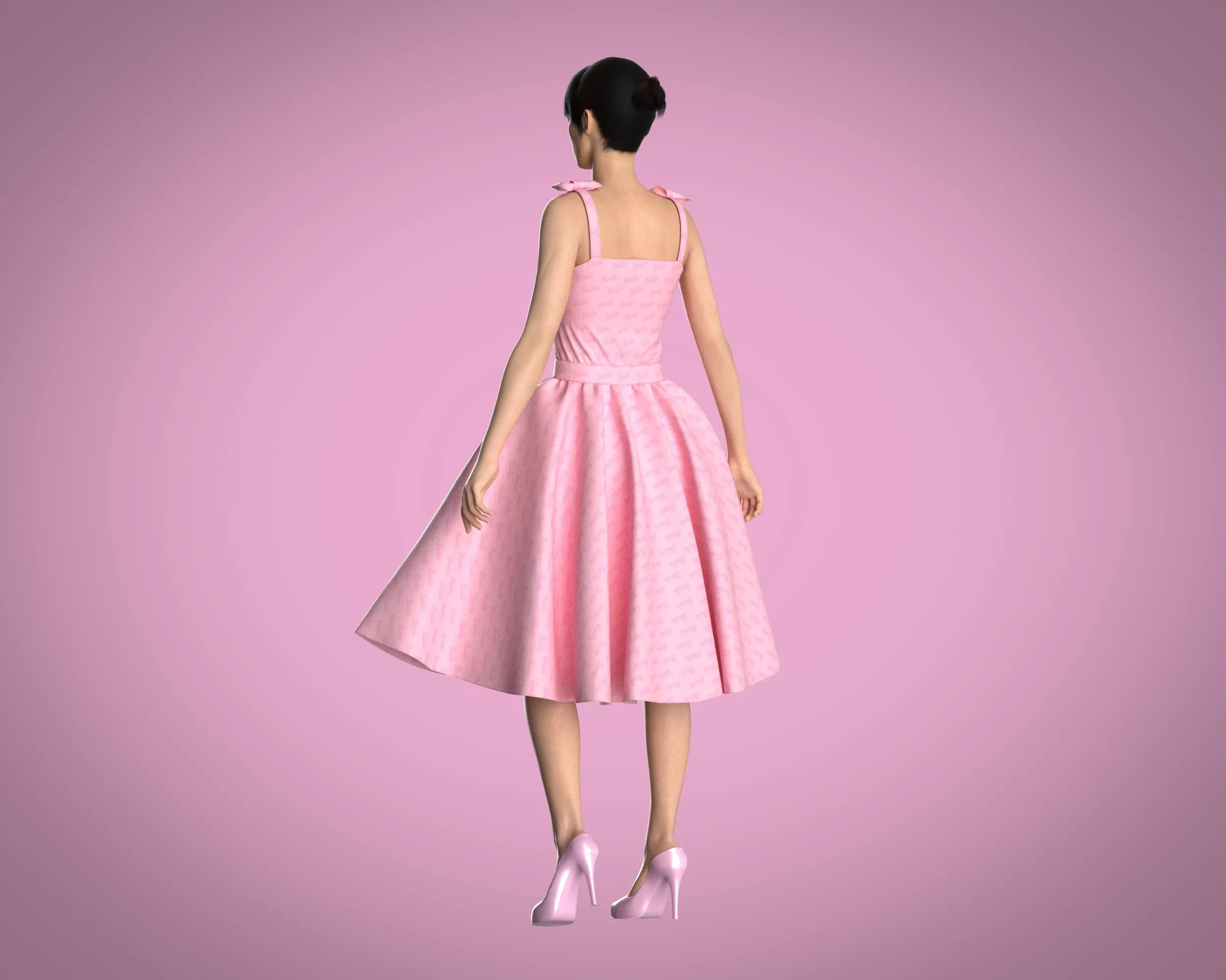 Barbie Dress - Barbie Logo | Marvelous / Clo3d / obj / fbx