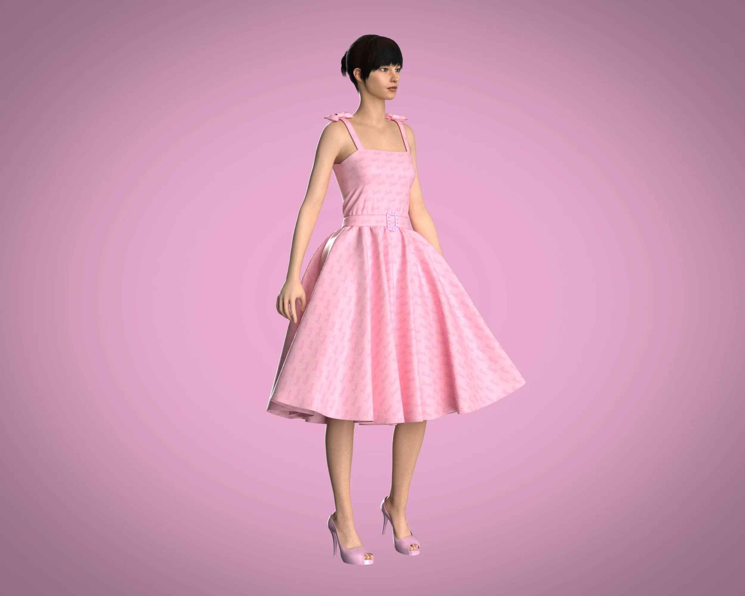 Barbie Dress - Barbie Logo | Marvelous / Clo3d / obj / fbx