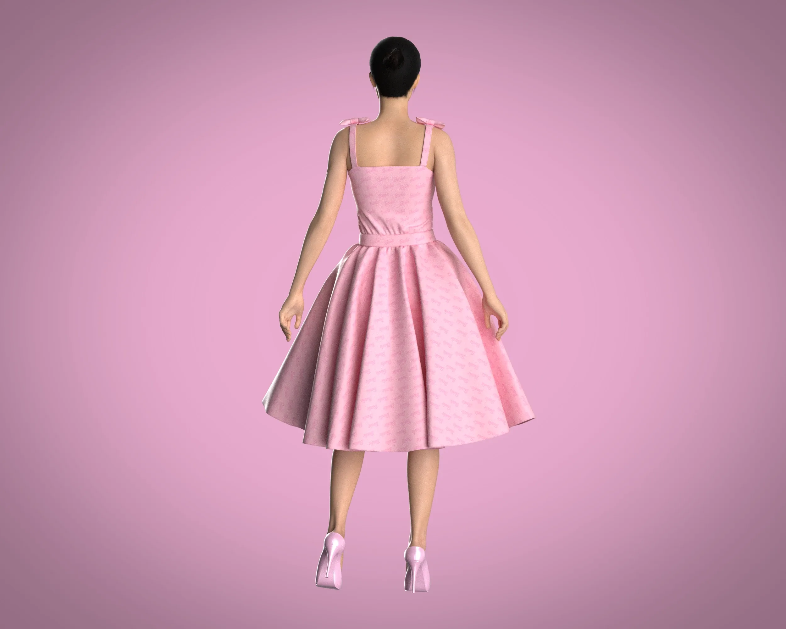 Barbie Dress - Barbie Logo | Marvelous / Clo3d / obj / fbx