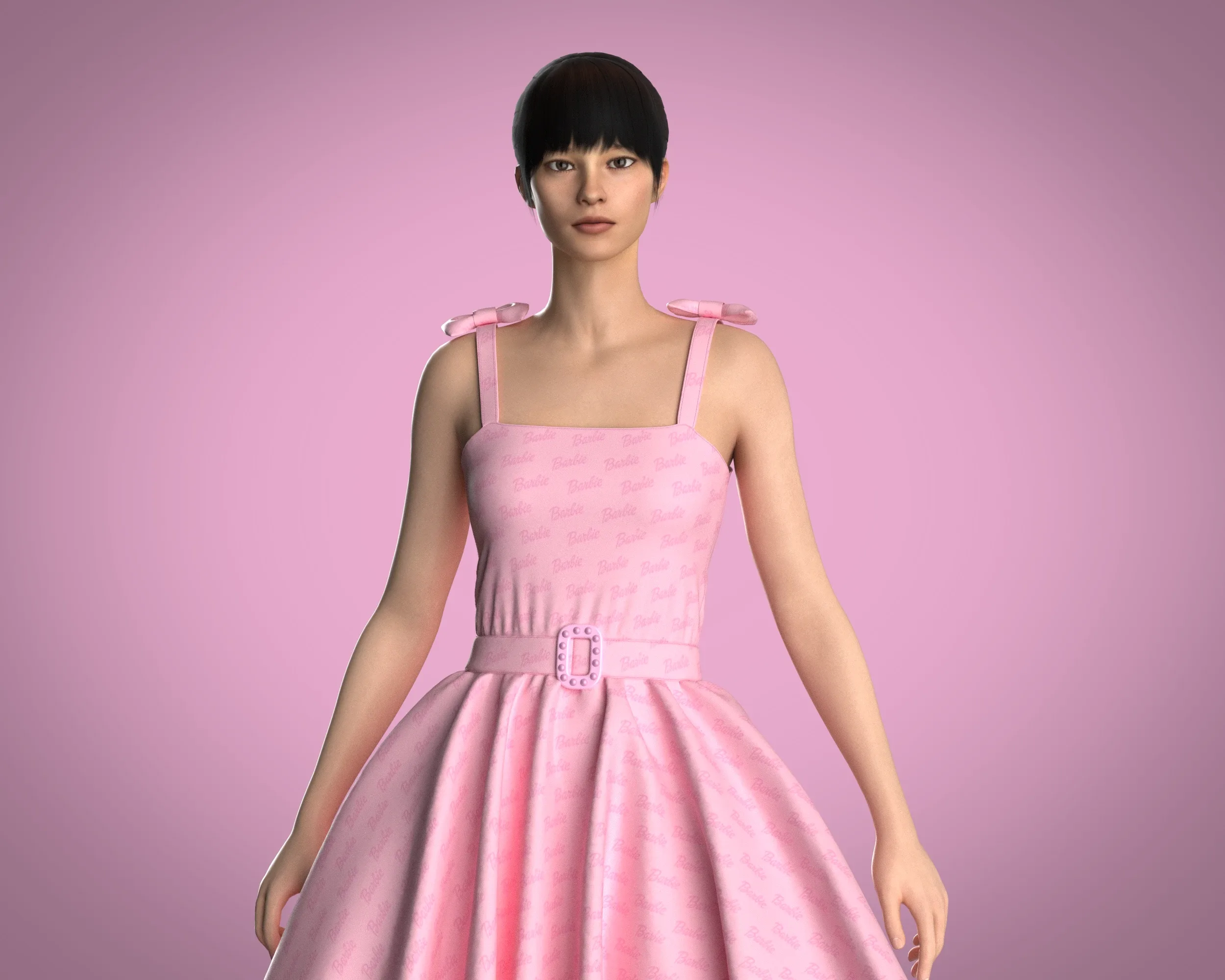 Barbie Dress - Barbie Logo | Marvelous / Clo3d / obj / fbx