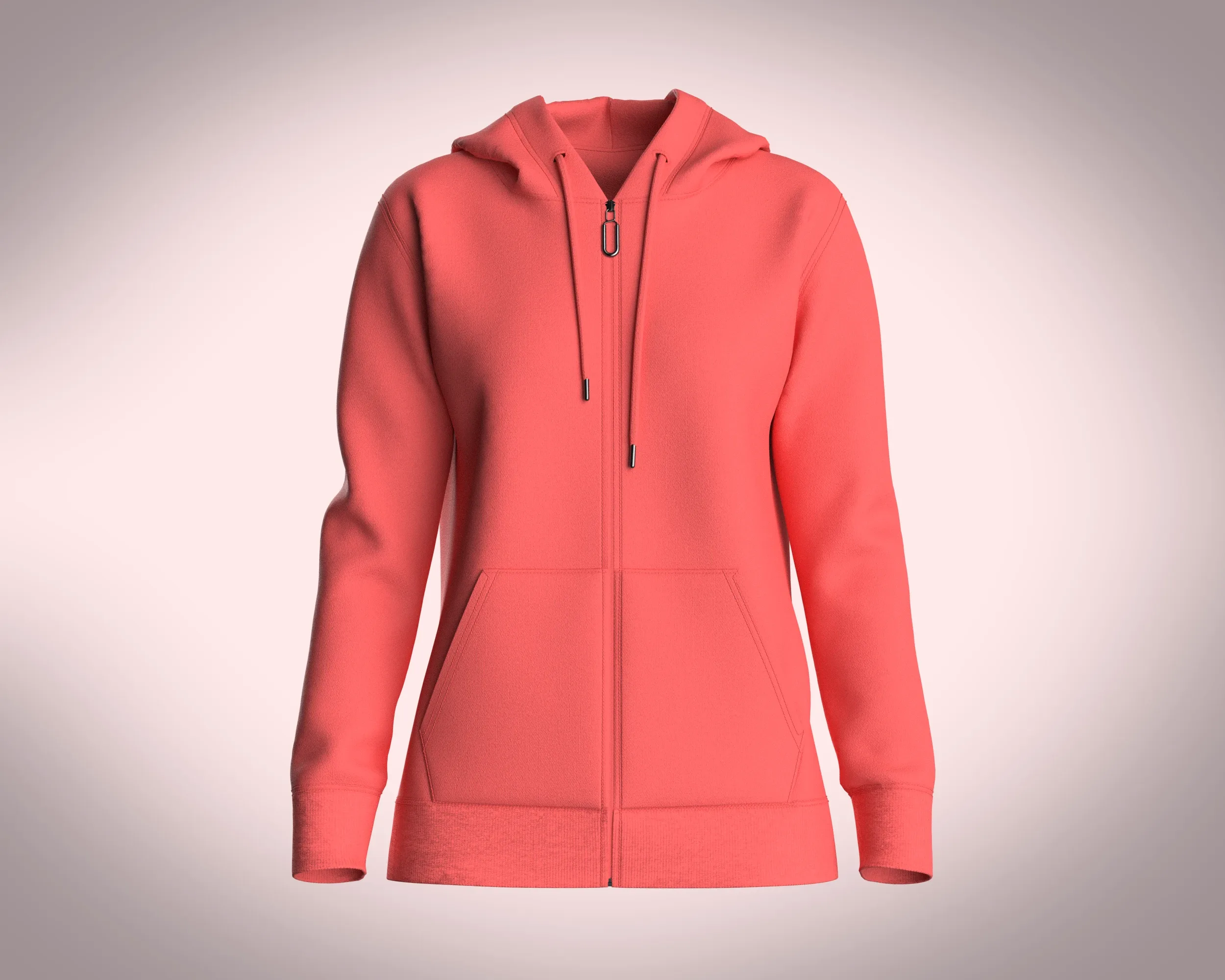 Girls Zipper Hoodie - Red | Marvelous / Clo3d / obj / fbx