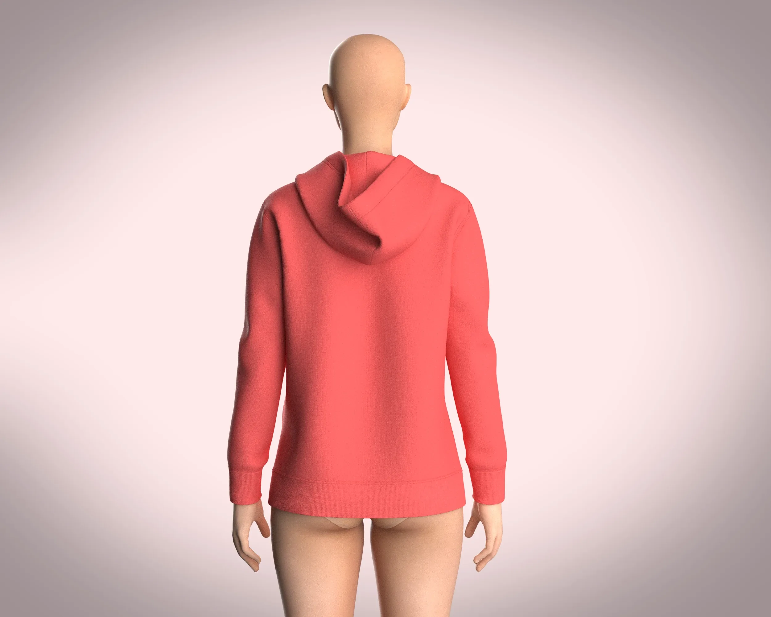 Girls Zipper Hoodie - Red | Marvelous / Clo3d / obj / fbx