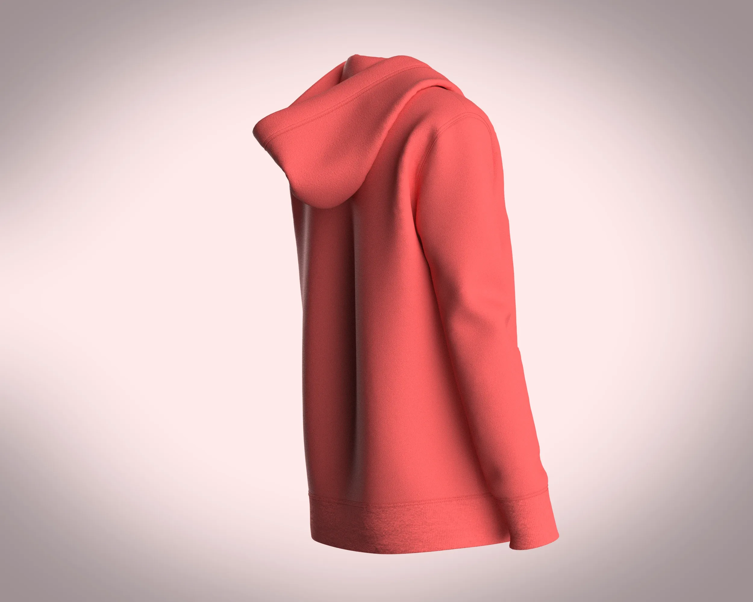 Girls Zipper Hoodie - Red | Marvelous / Clo3d / obj / fbx