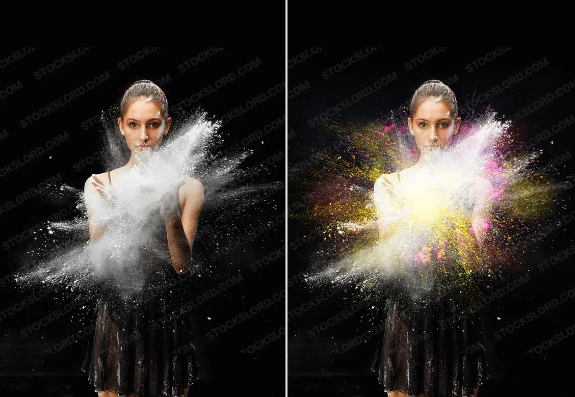 75 Powder Explosion Overlays, Holiday Overlays, Holi Powder, Explosion Textures