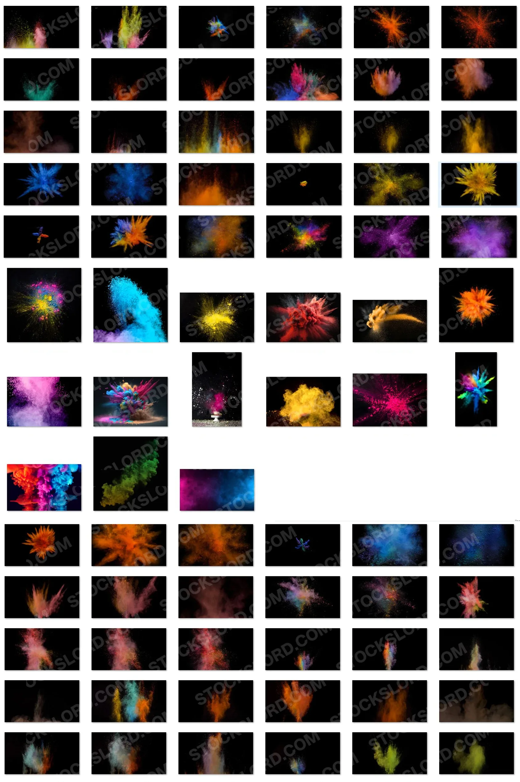 75 Powder Explosion Overlays, Holiday Overlays, Holi Powder, Explosion Textures