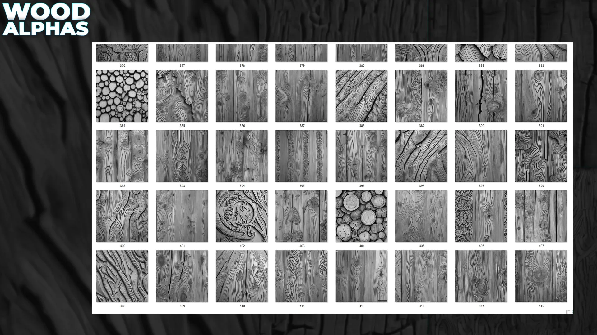 450+ Wood Displacement Map (Alphas) for ZBrush, Blender vol.11