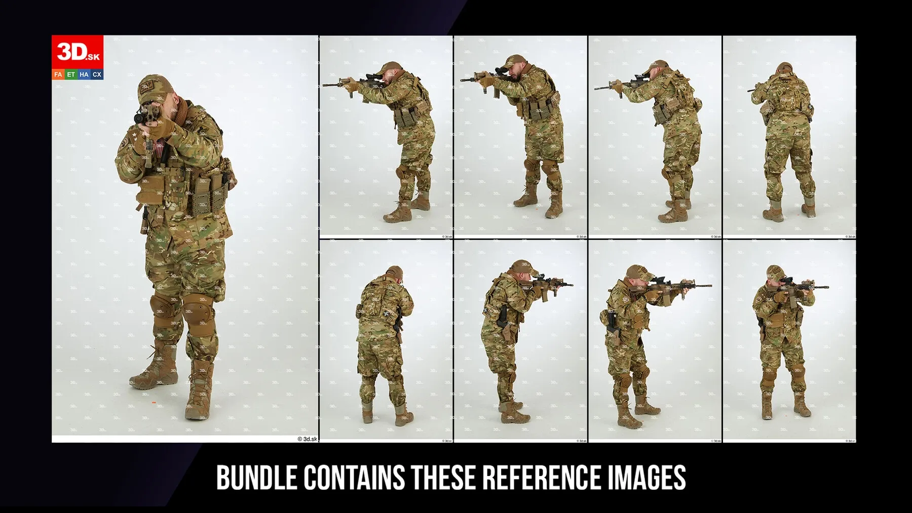 Clean Scans And Raw Weapons Bundle | 8x 3D Scan And 620+ Reference Photos.