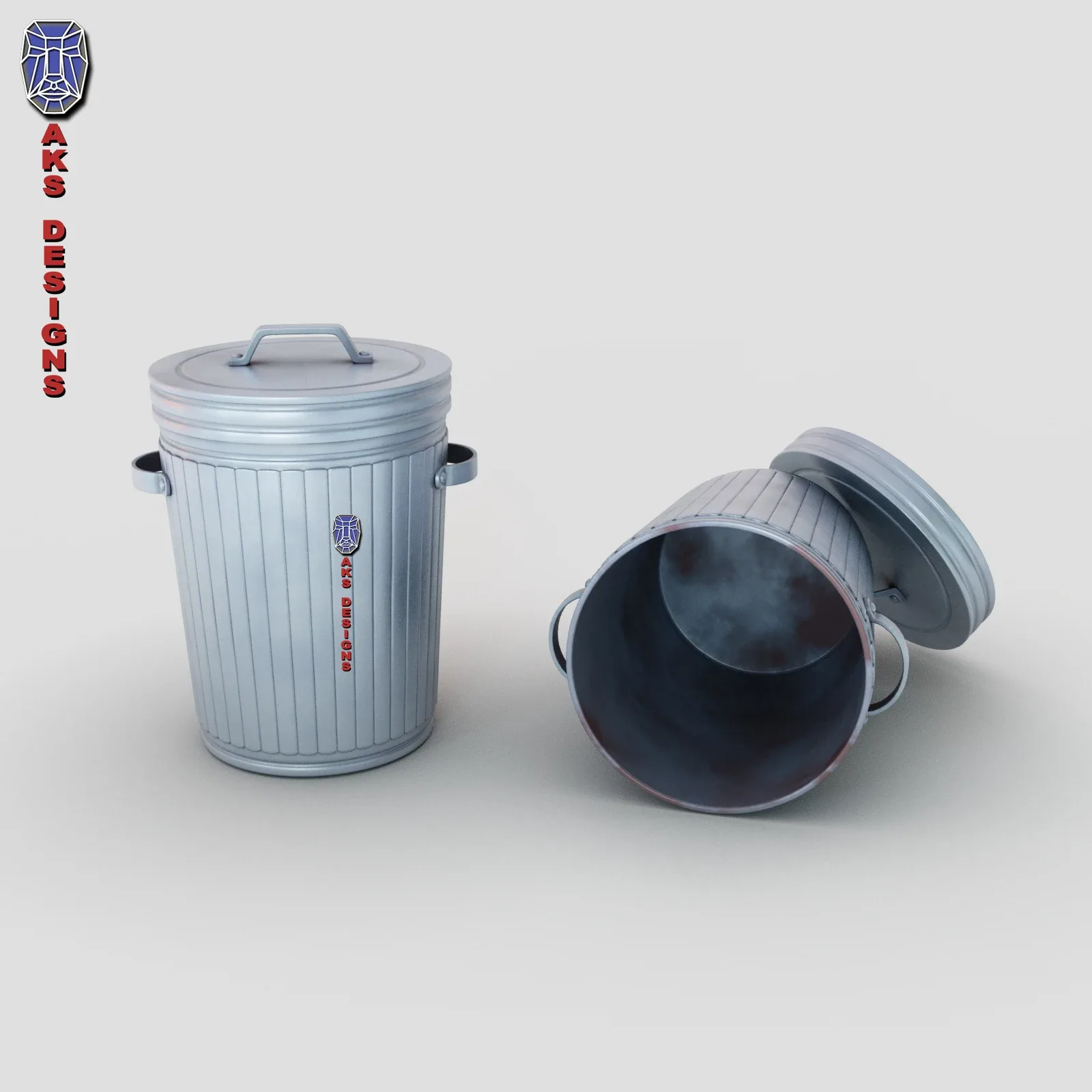 Cartoon dustbin trash can v1