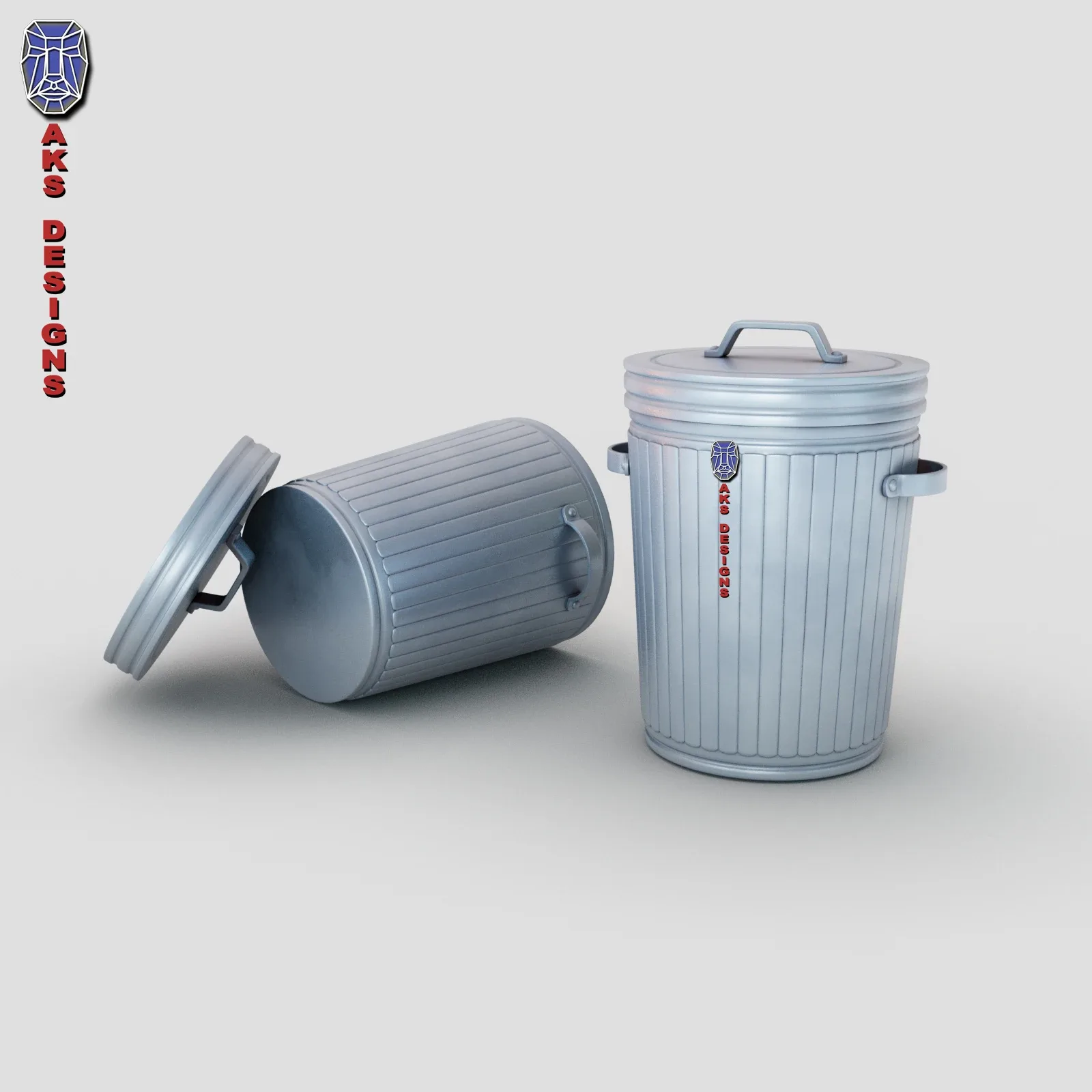 Cartoon dustbin trash can v1