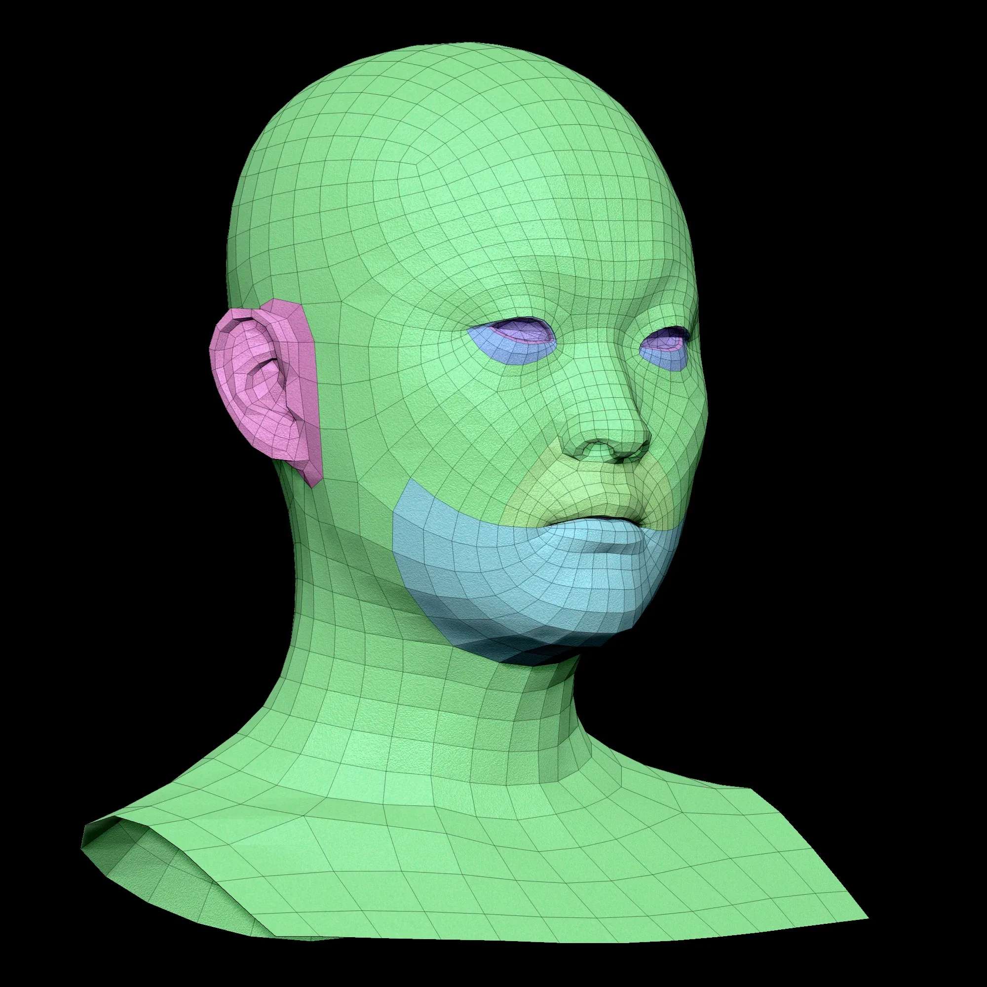 Retopologized 3D Head | Dokuro Konyo