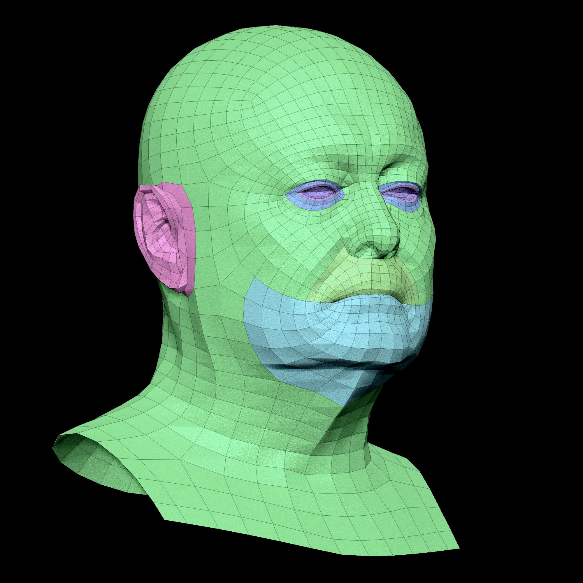 Retopologized 3D Head | Riley Evans