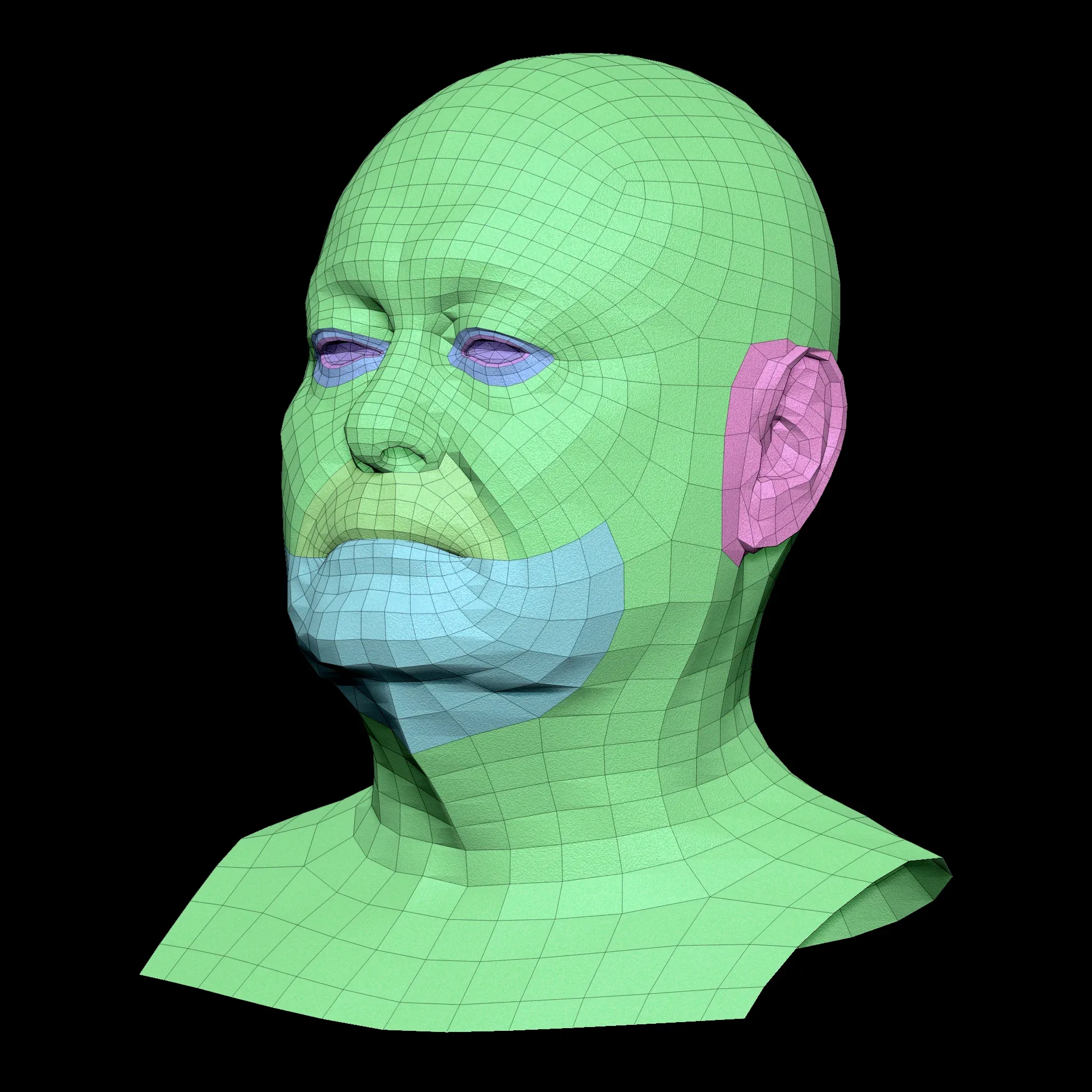 Retopologized 3D Head | Riley Evans