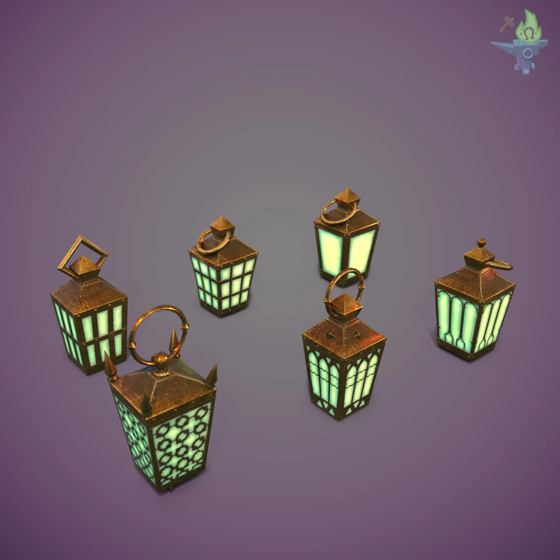 6 Hand Lanterns Set