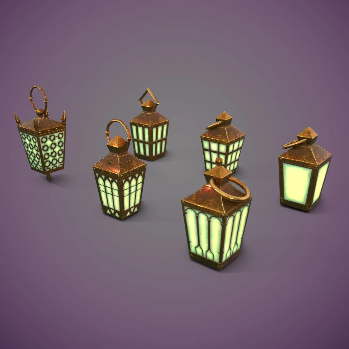 6 Hand Lanterns Set