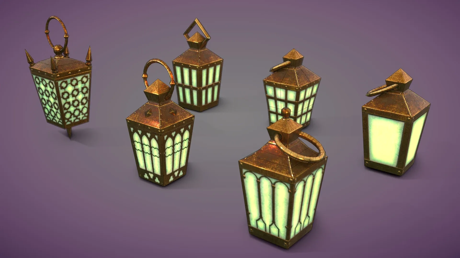6 Hand Lanterns Set