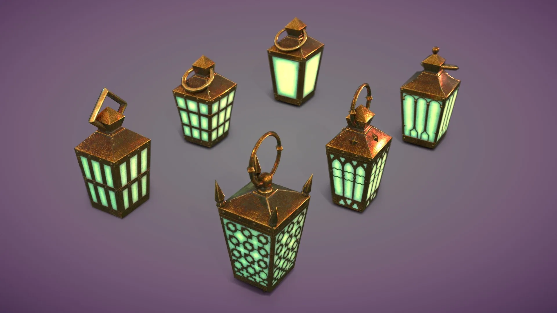 6 Hand Lanterns Set