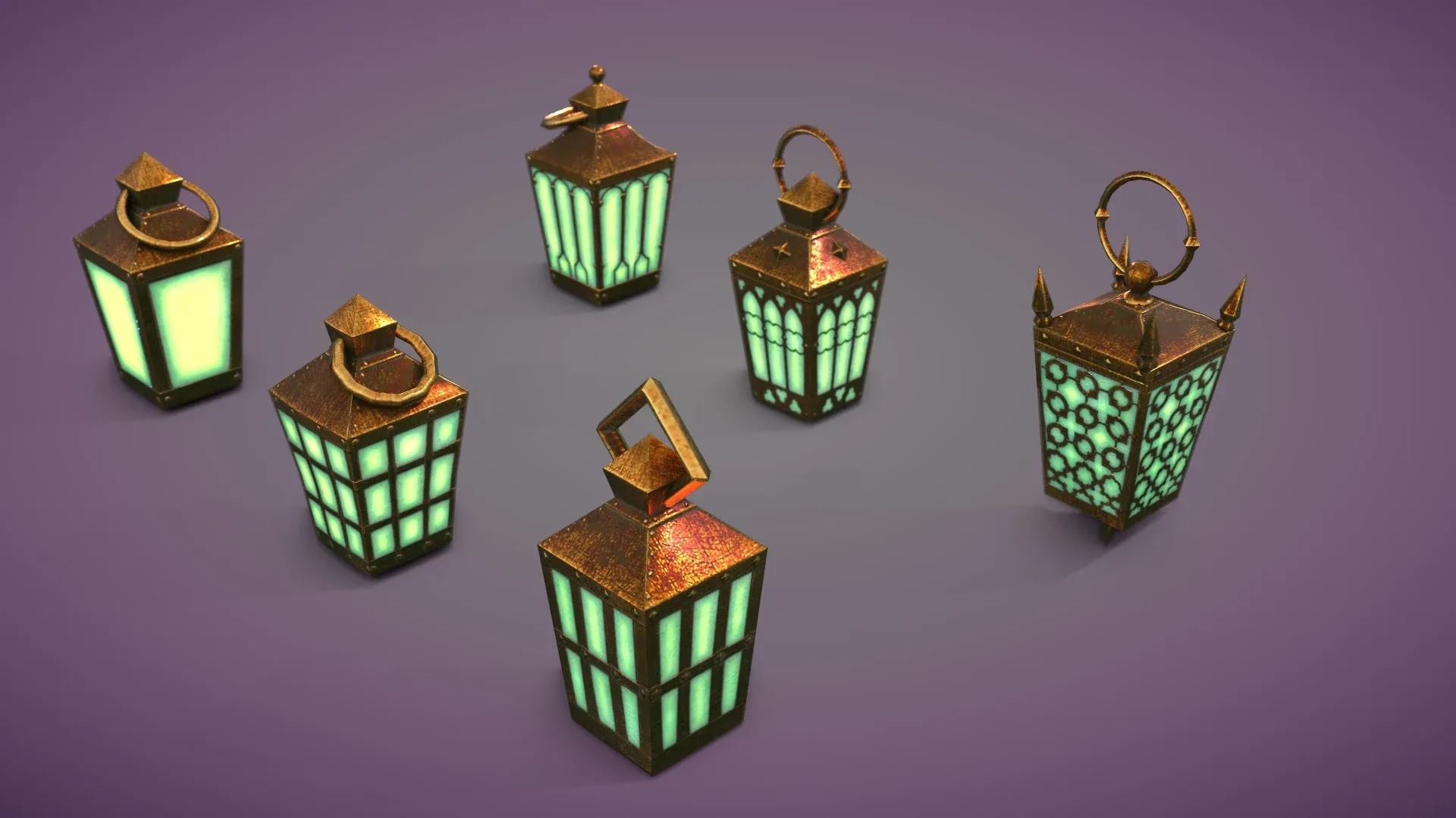 6 Hand Lanterns Set