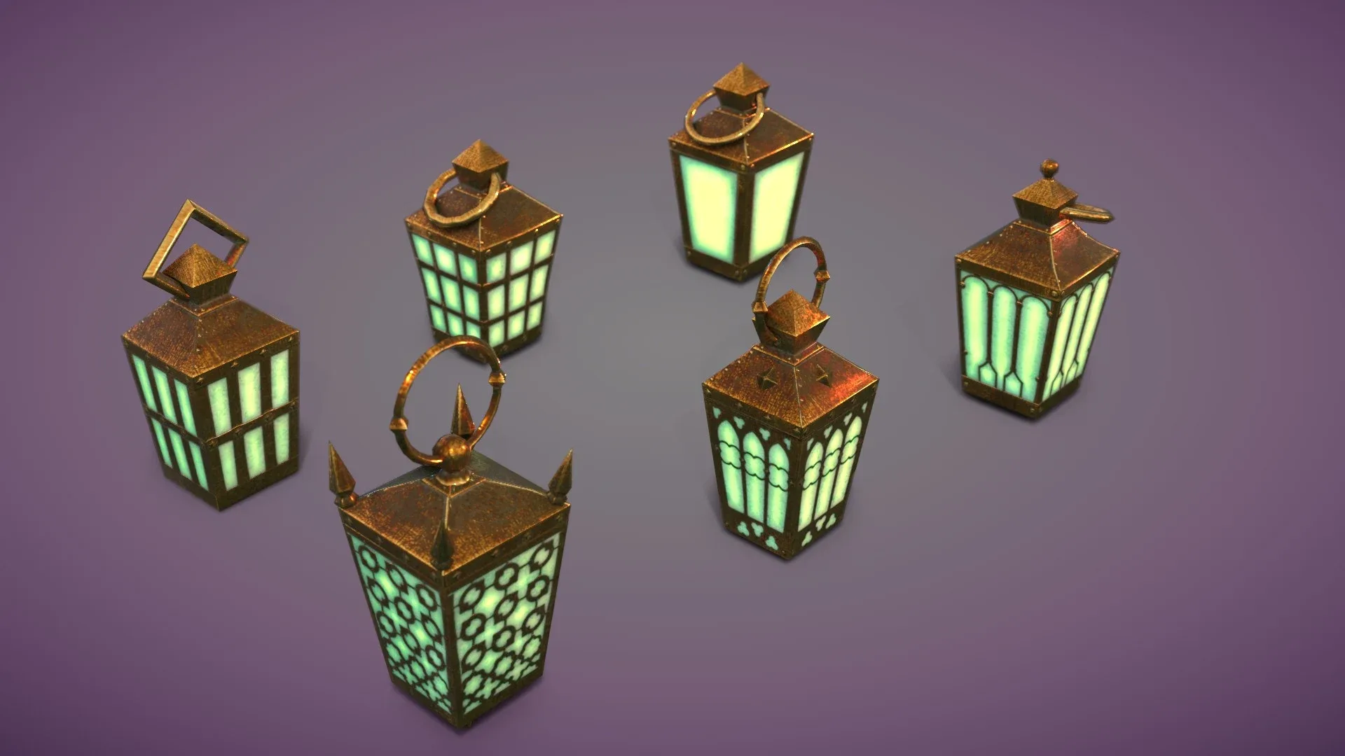 6 Hand Lanterns Set