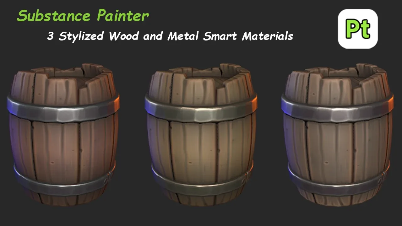 Wood and Metal Stylized Substance Painter Smart Materials