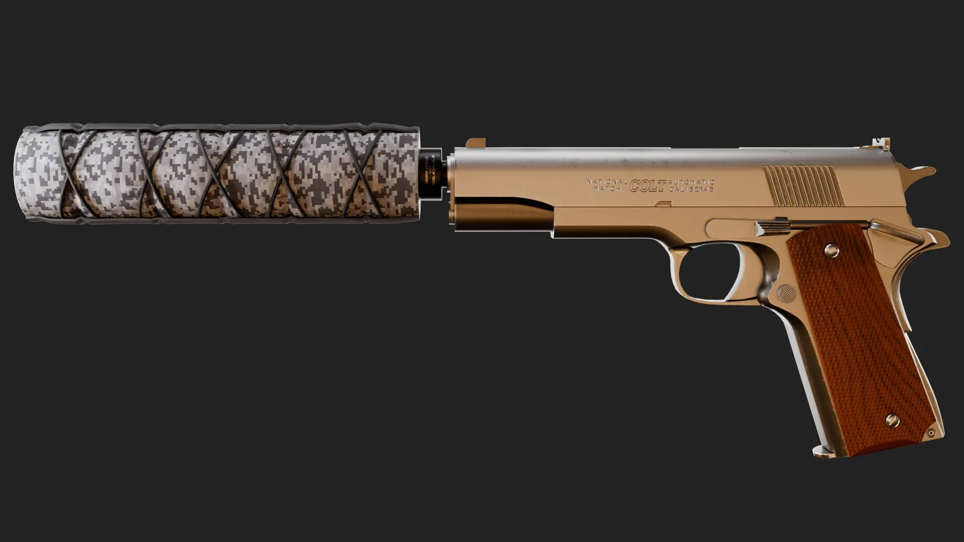 Creating Caliber 45 Pistol inside Blender and Substance 3D Painter