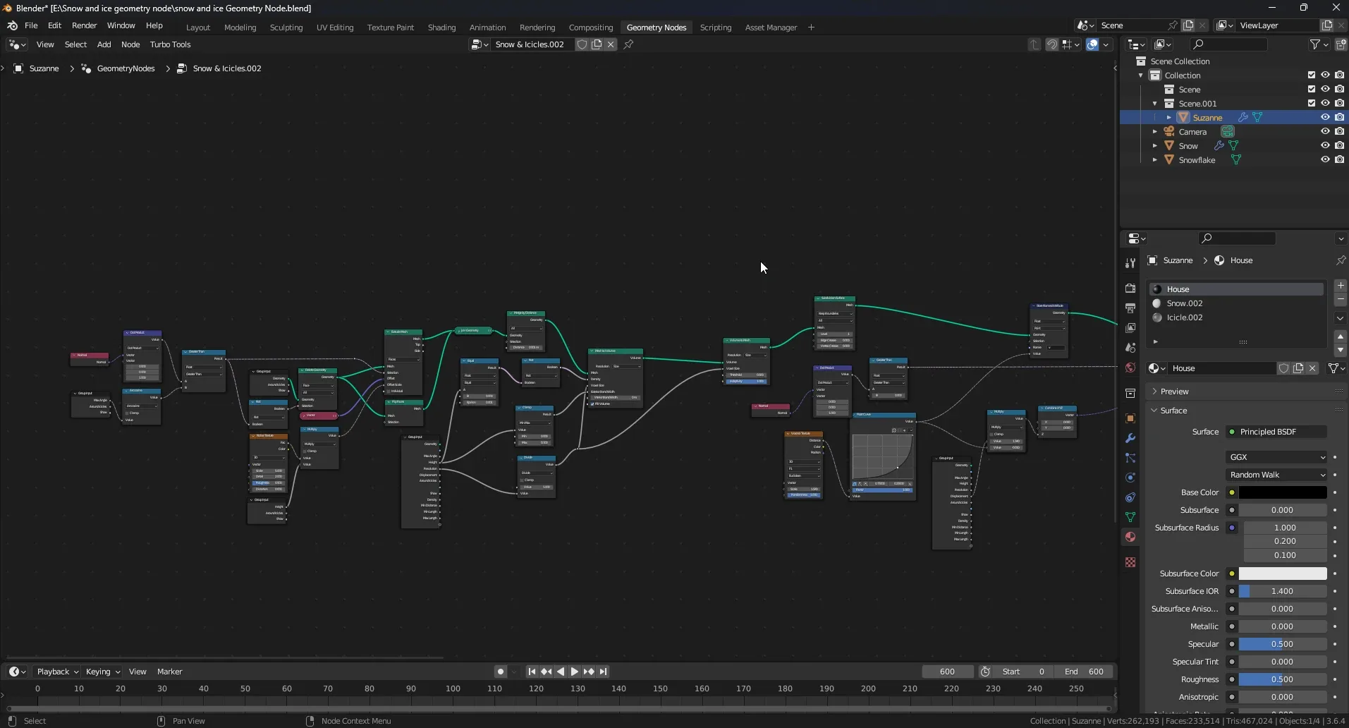 Blender 4 Snow & Ice Geometry Node