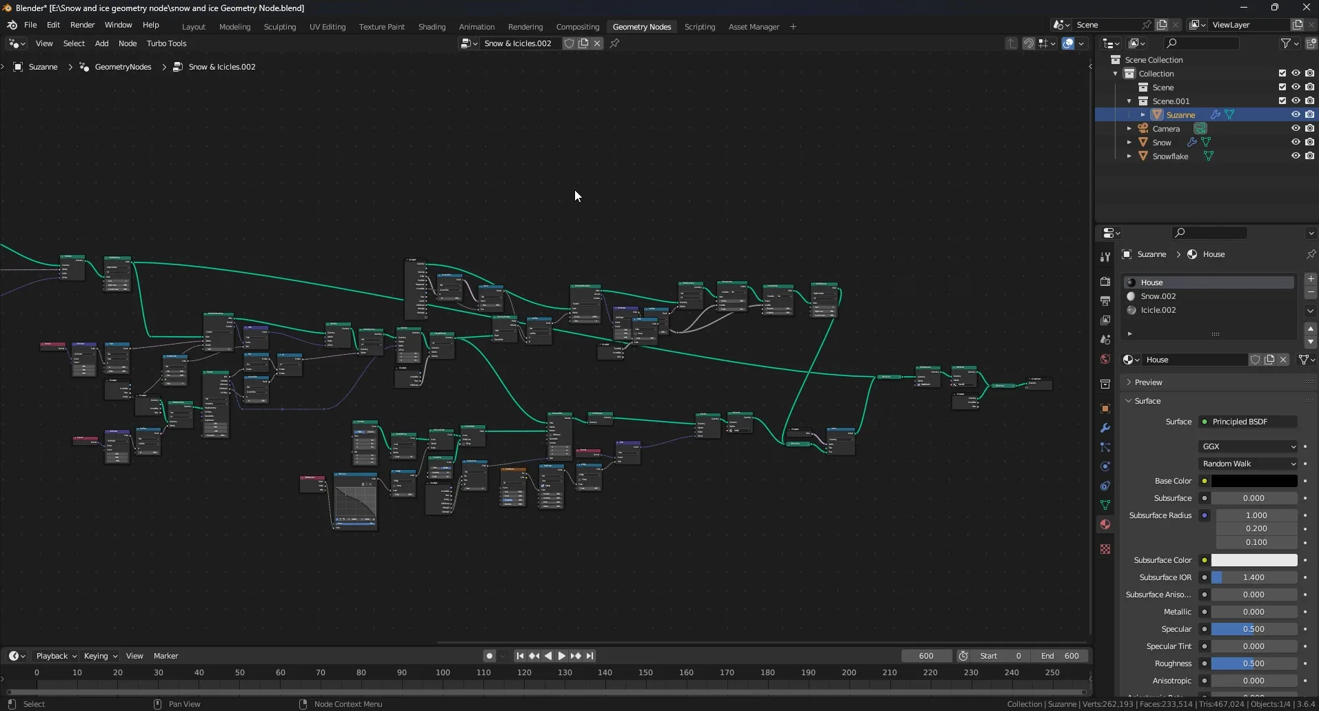 Blender 4 Snow & Ice Geometry Node