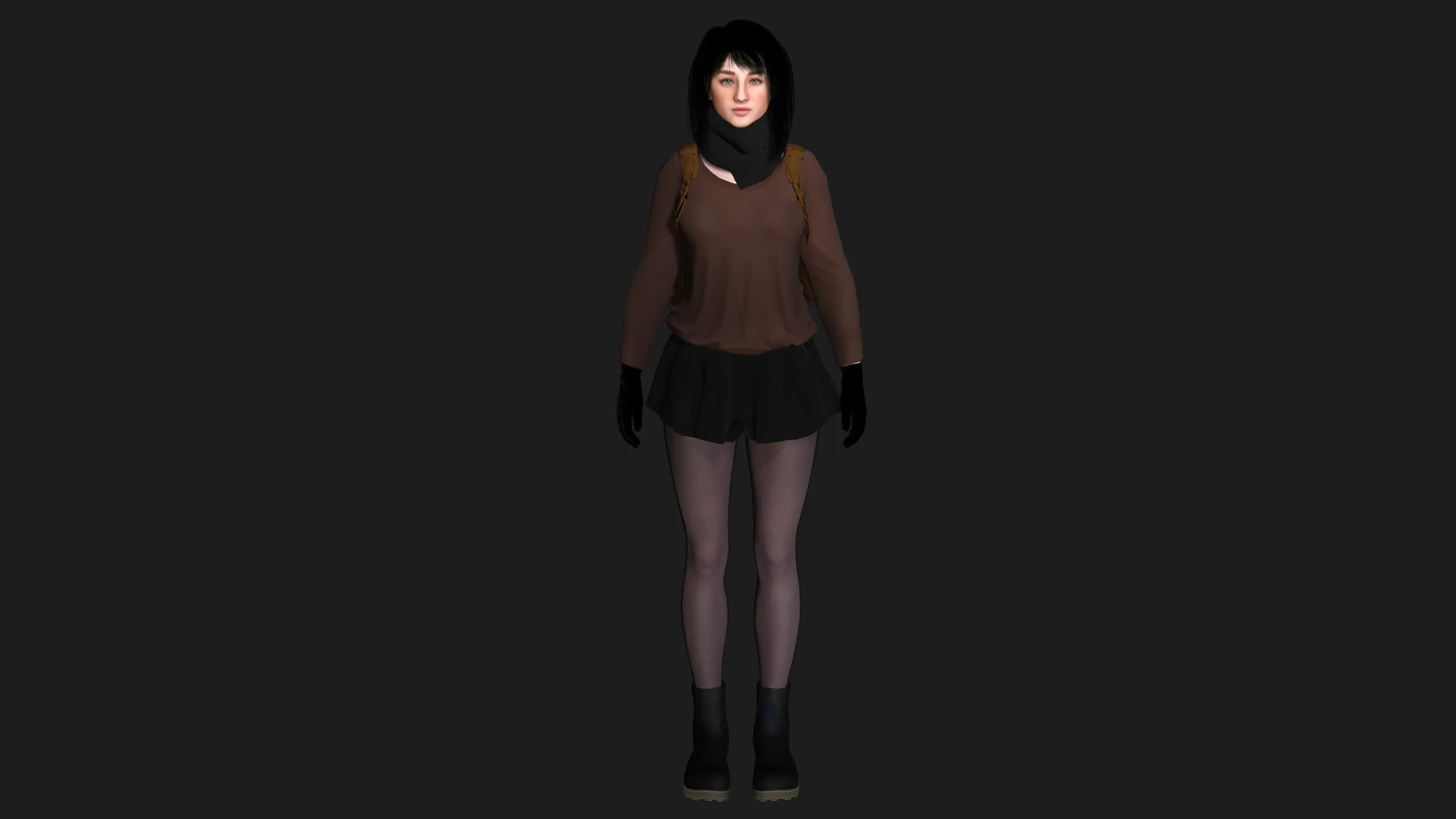 AAA 3D REALISTIC YOUNG GIRL CHARACTER - SCHOOL CASUAL OUTFIT